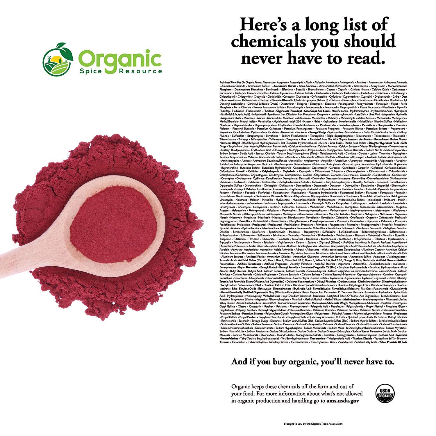 Organic Beet Root Powder | 8 oz or 226g | USDA Organic Approved, Raw and Non GMO Organic Spice Resource