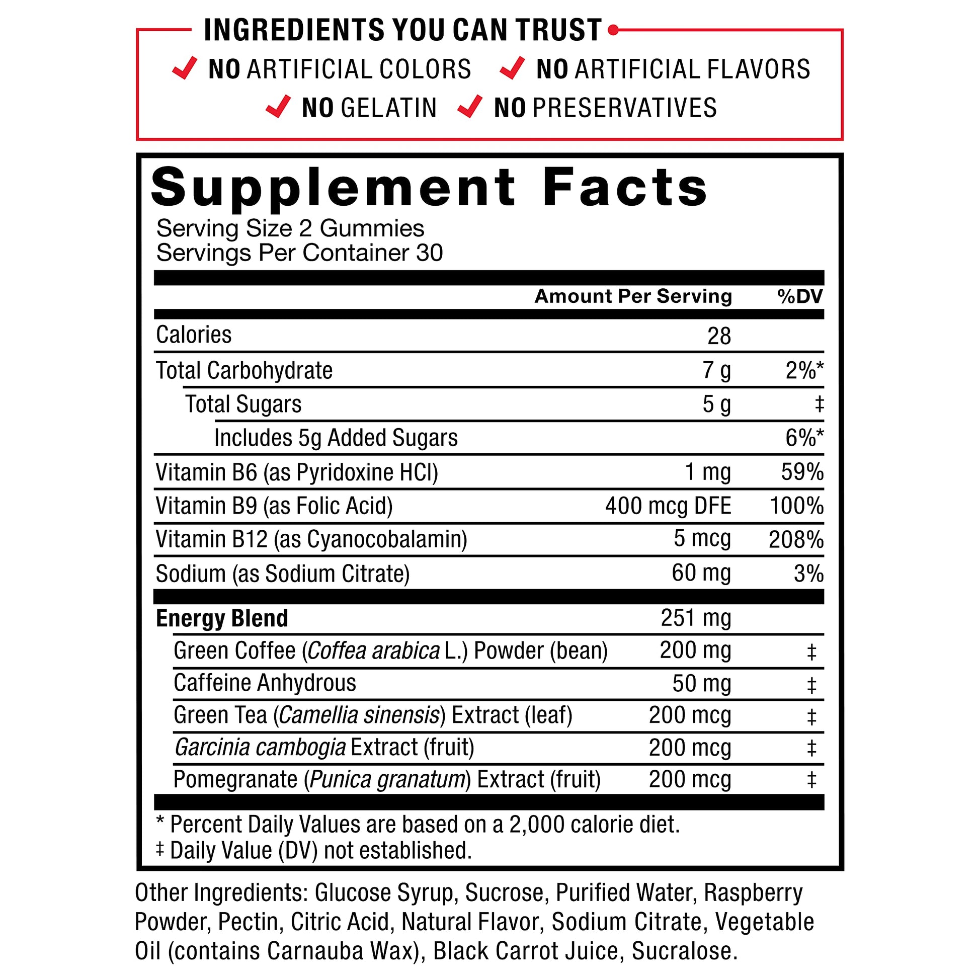 Force Factor LeanFire Thermo Gummies with B12 Vitamins, Caffeine, & Green Coffee Bean Force Factor