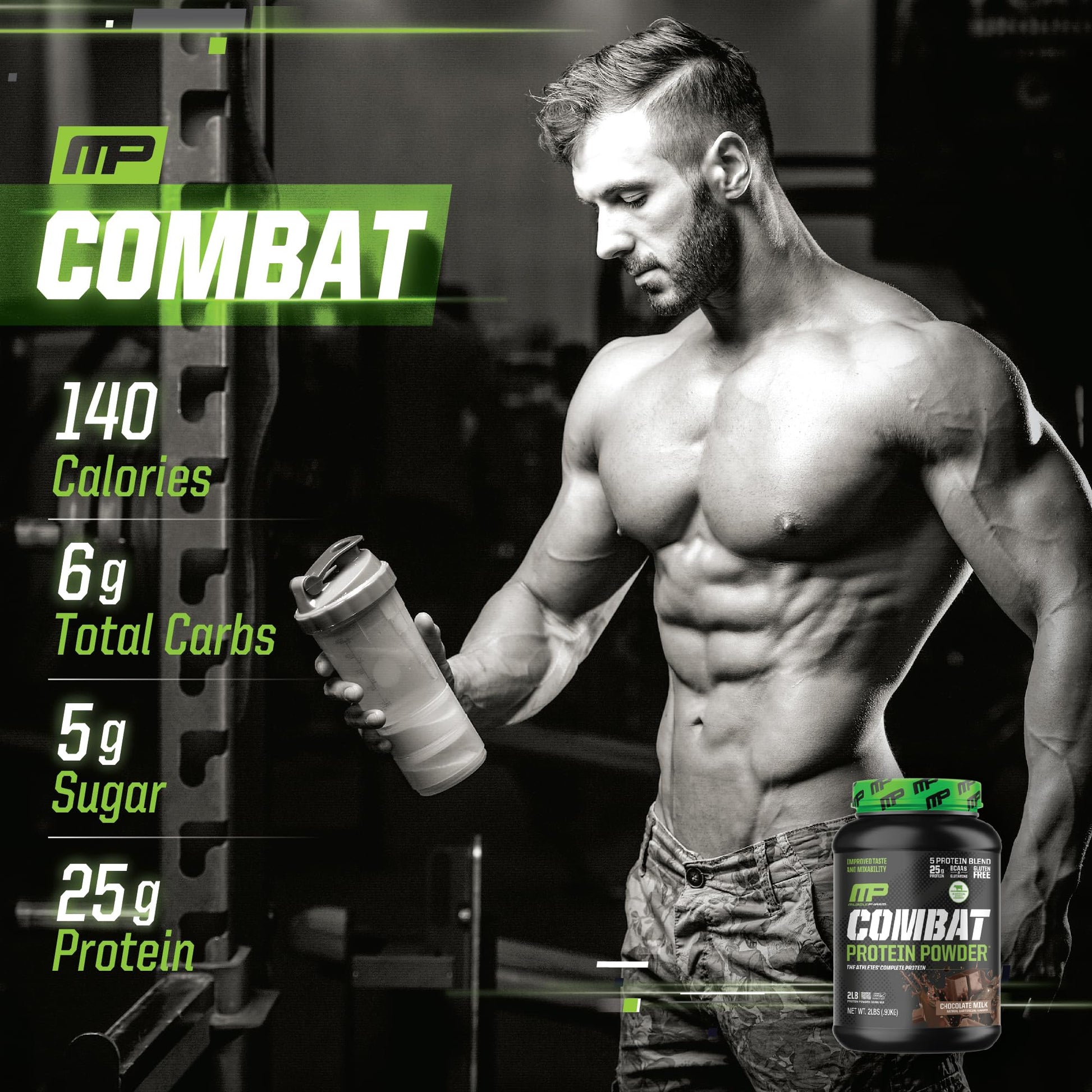 Muscle Pharm Combat Protein Powder, Fuels Muscles for Productive Workouts, 5 Protein Muscle Pharm