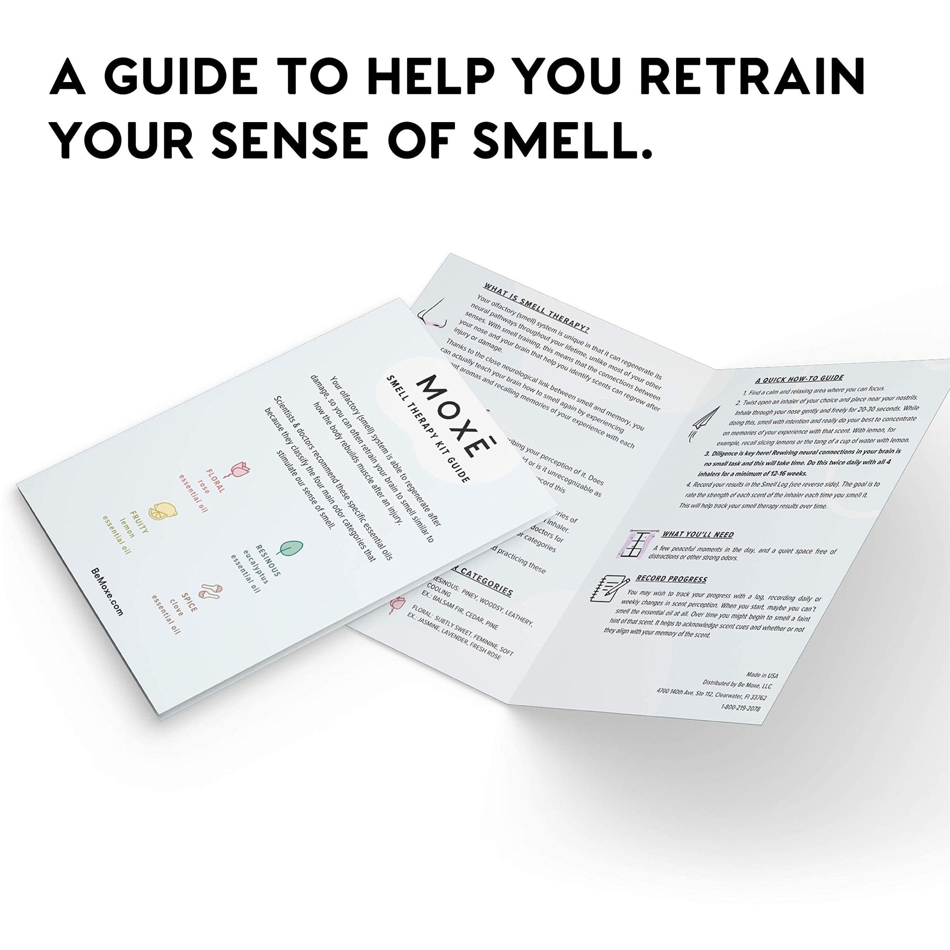 MOXĒ Smell Training Kit, Made in USA, 4 Essential Oils, Olfactory Regeneration, Helps Restore Sense MOXE