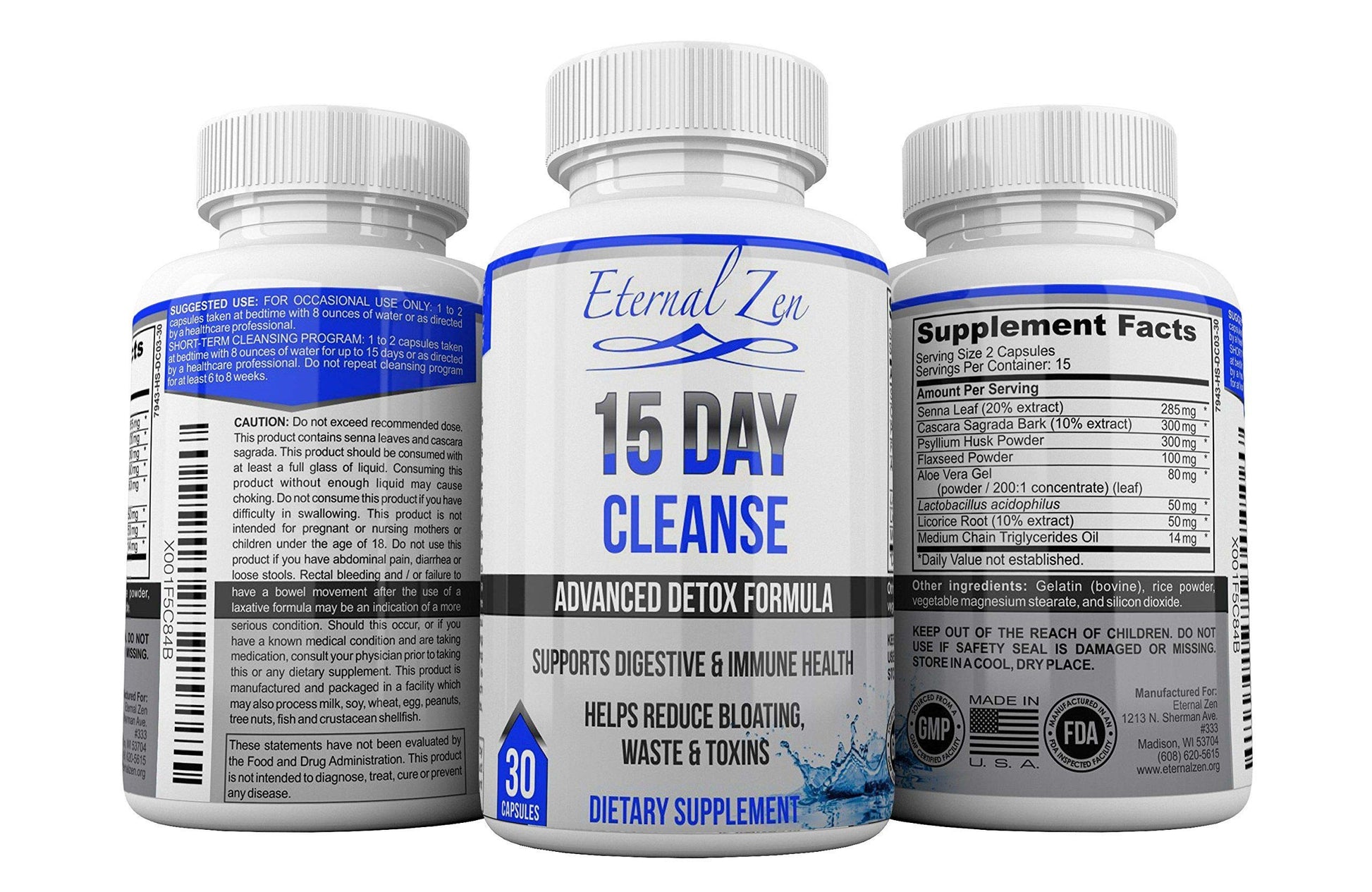 Eternal Zen 15 Day Colon Cleanser Detox with Extra Strength Herbs, Senna is a Fast Acting Eternal Zen