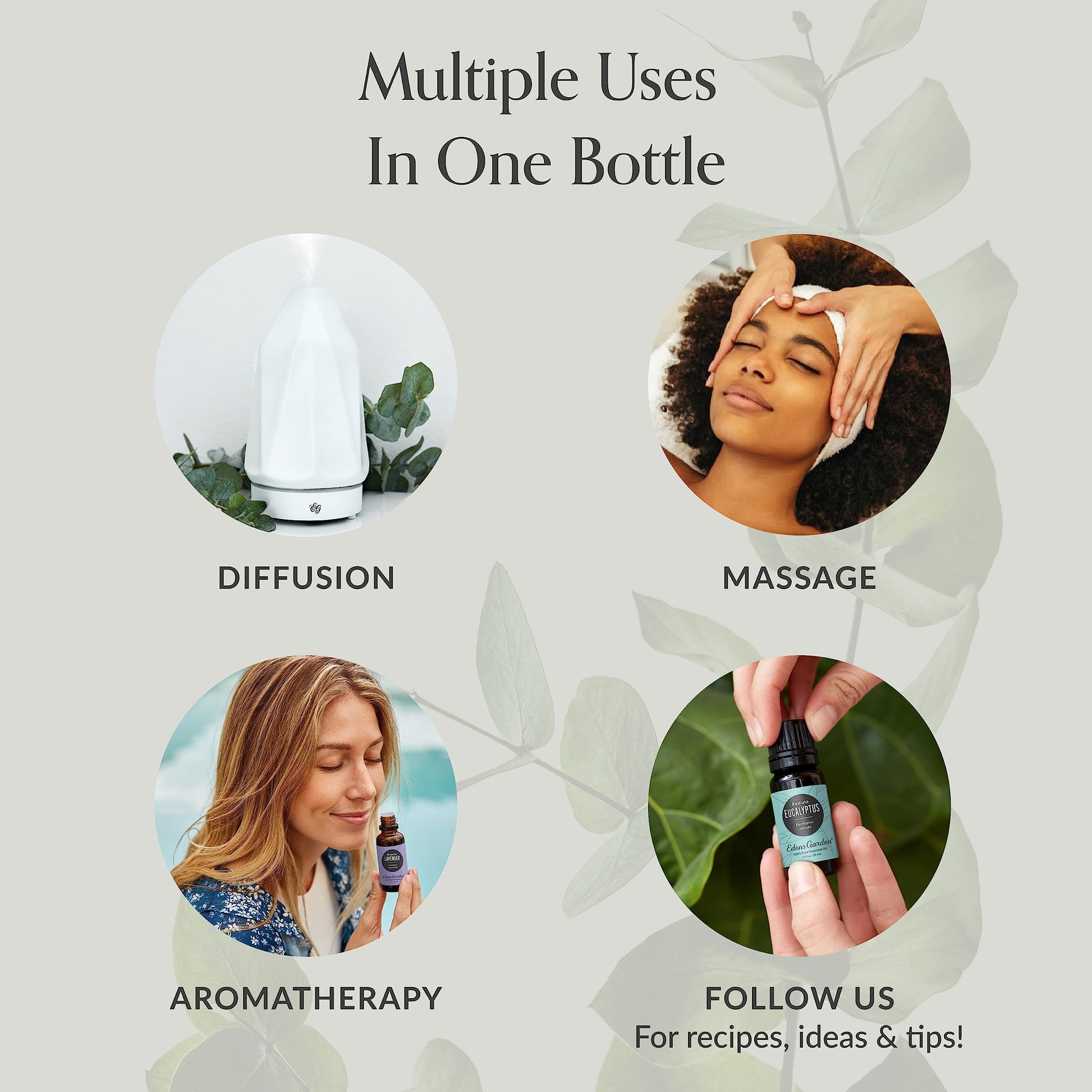 Edens Garden Essential Oil Roll-On Set (Good Night, Peppermint, Stress Less)- Aromatherapy Roller Edens Garden