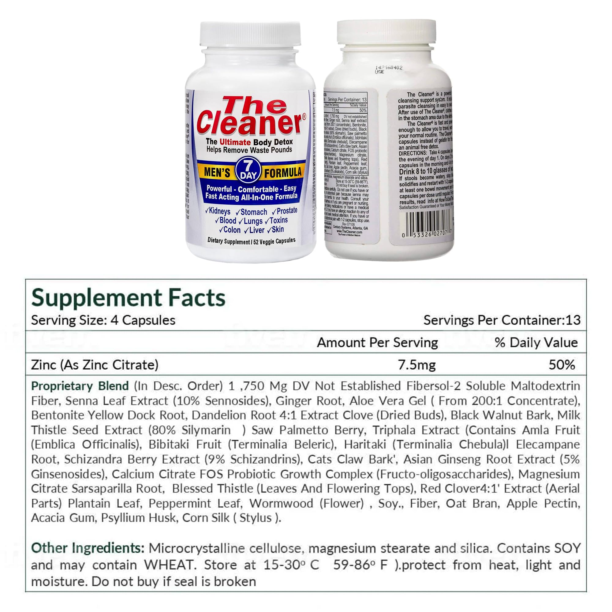 Century Systems The Cleaner Detox, Powerful 7-Day Complete Internal Cleansing Formula Century Systems