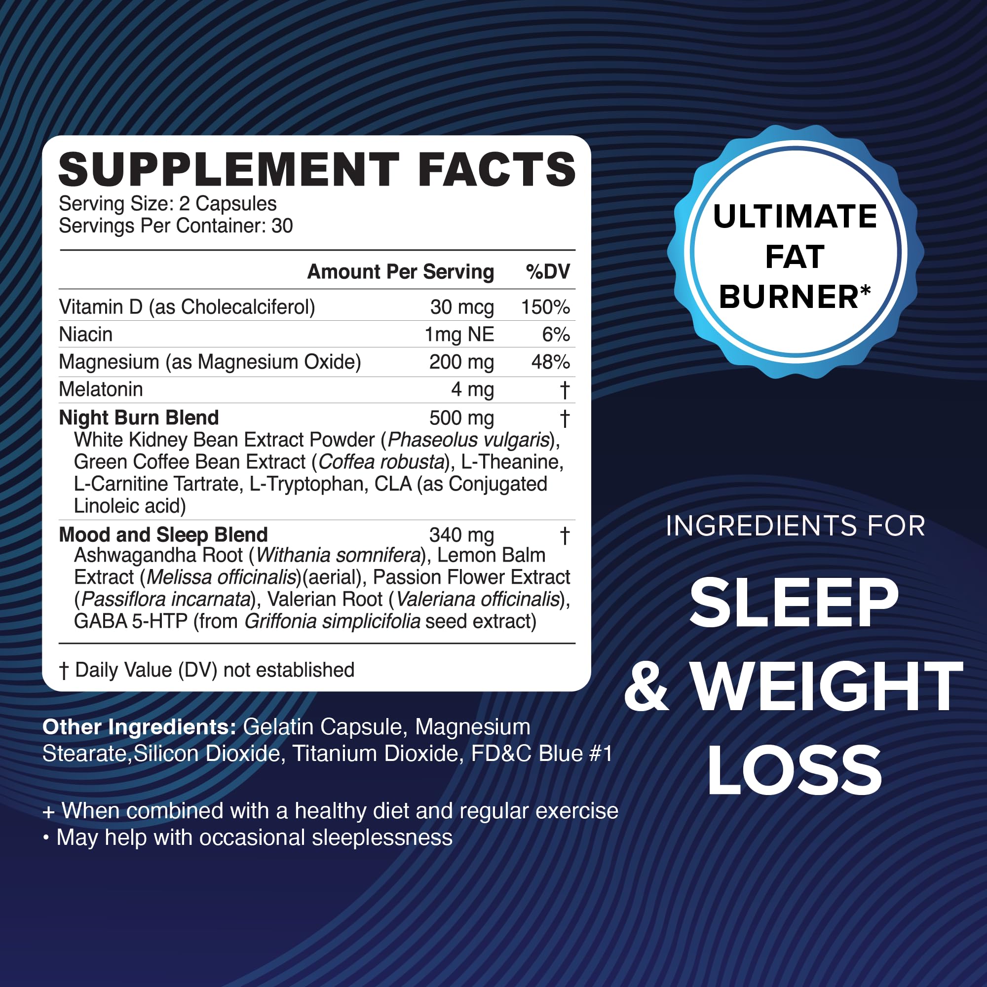 Night Time Fat Burner | Weight Loss Support for Women | Appetite Suppressant, Carb Block MAV NUTRITION