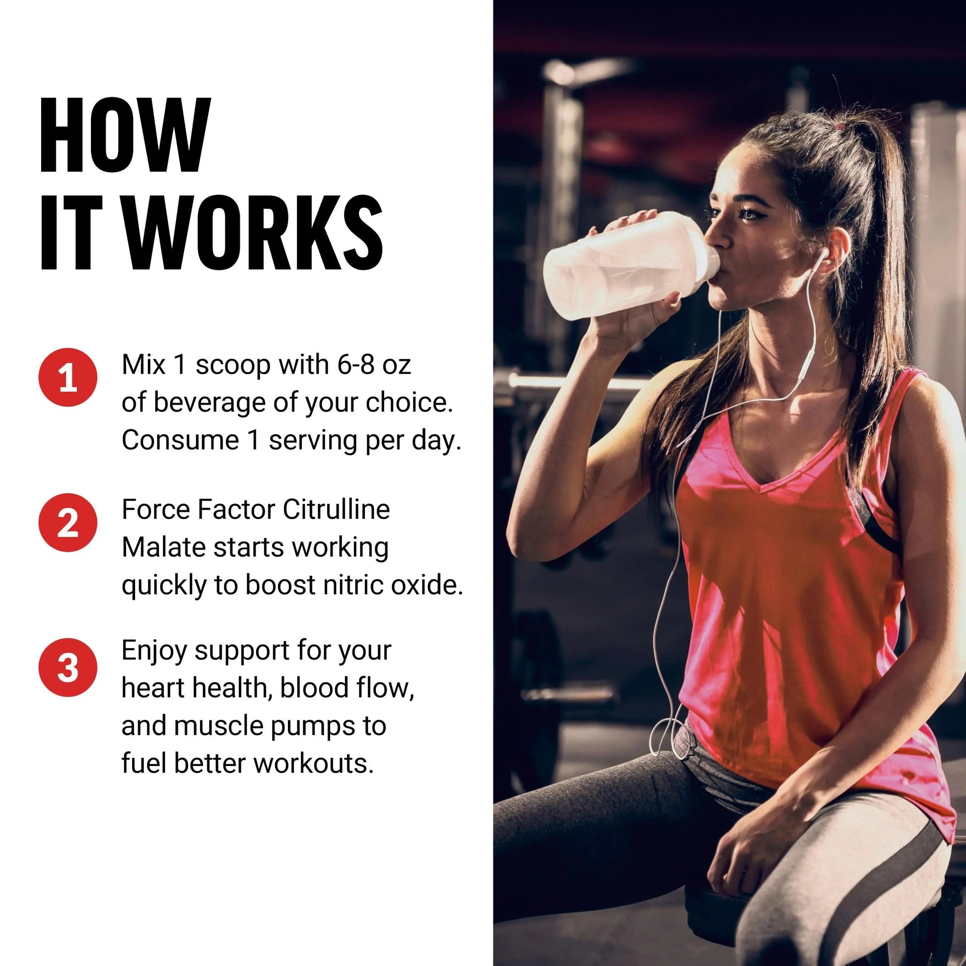 FORCE FACTOR Citrulline Malate 2:1, L Citrulline Supplement for Men to Boost Nitric Oxide Force Factor