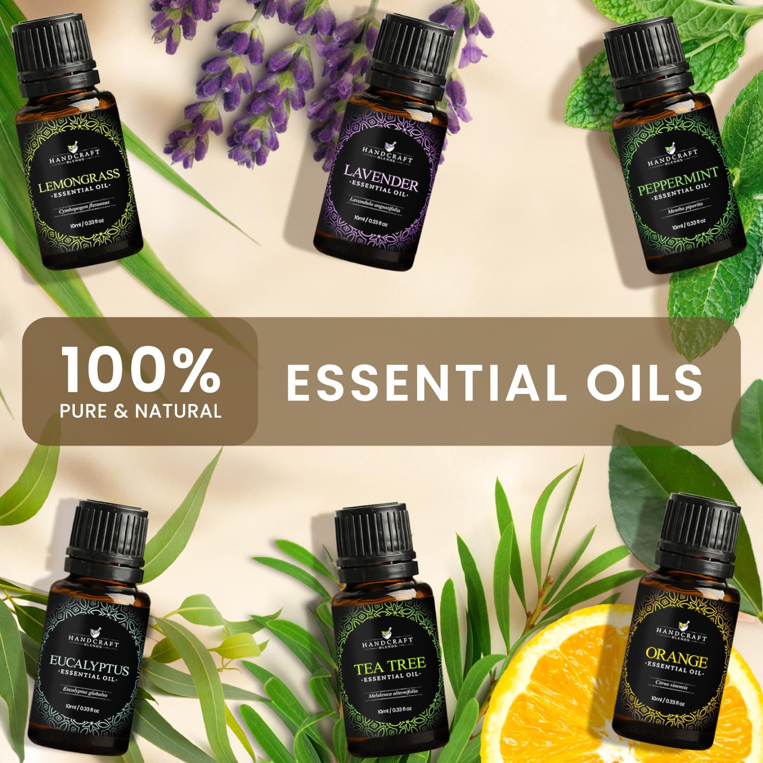 Handcraft Essential Oils Set – Top 6 Essential Oil Diffuser Oils for Home, Candle Making, Aromatherapy Oils Handcraft Blends