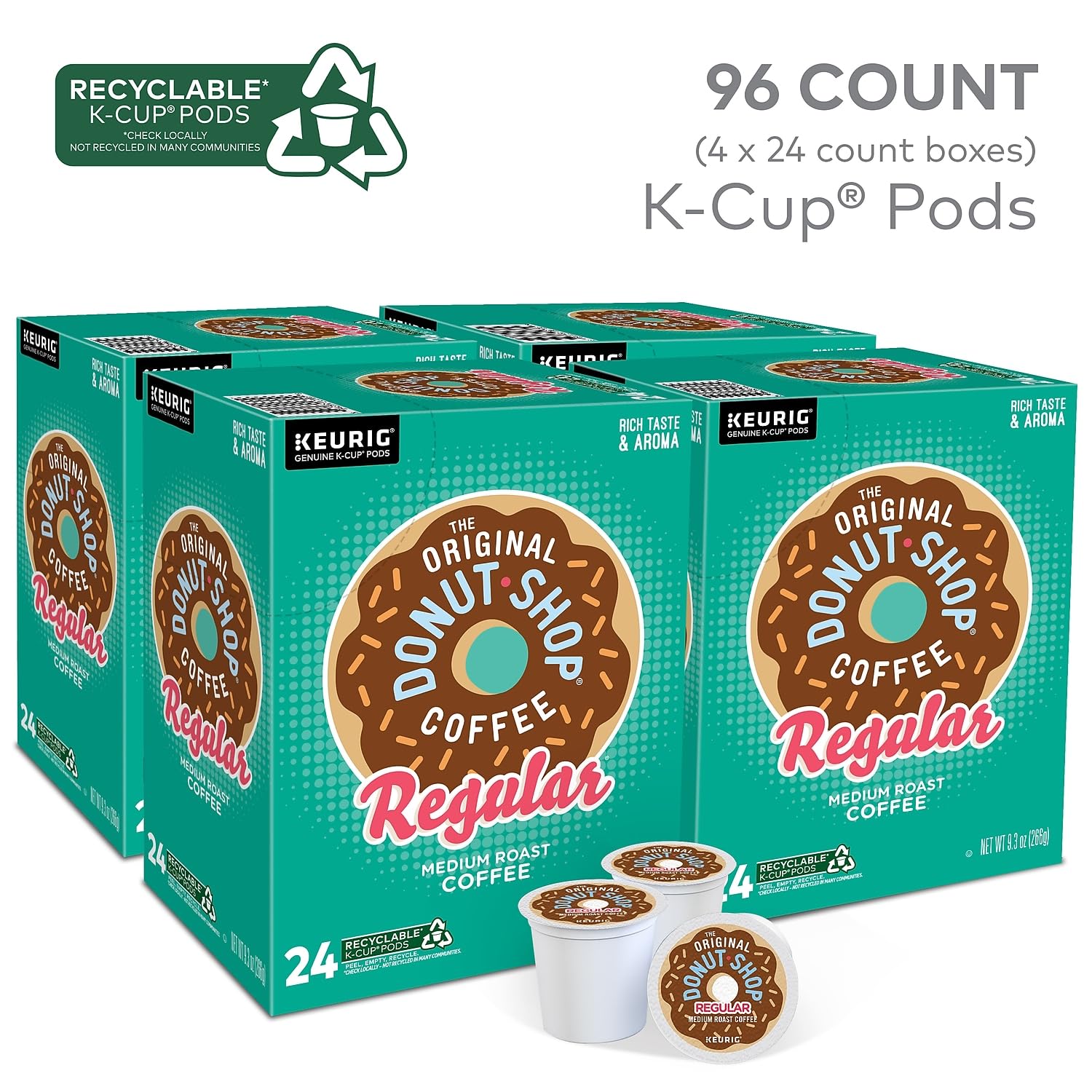The Original Donut Shop Regular Keurig Single-Serve K-Cup Pods, Medium Roast Coffee The Original Donut Shop