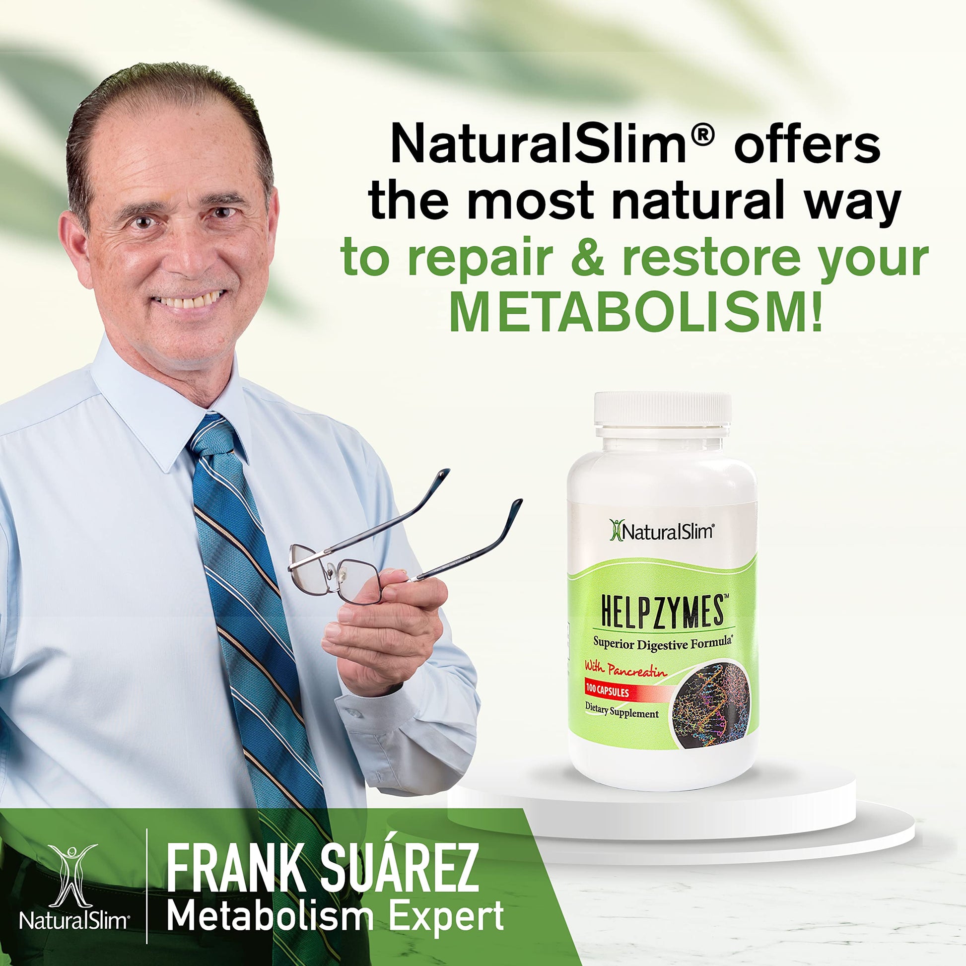 NaturalSlim Helpzymes Digestive Enzymes for Digestion, Bloating, Gas Reli NaturalSlim