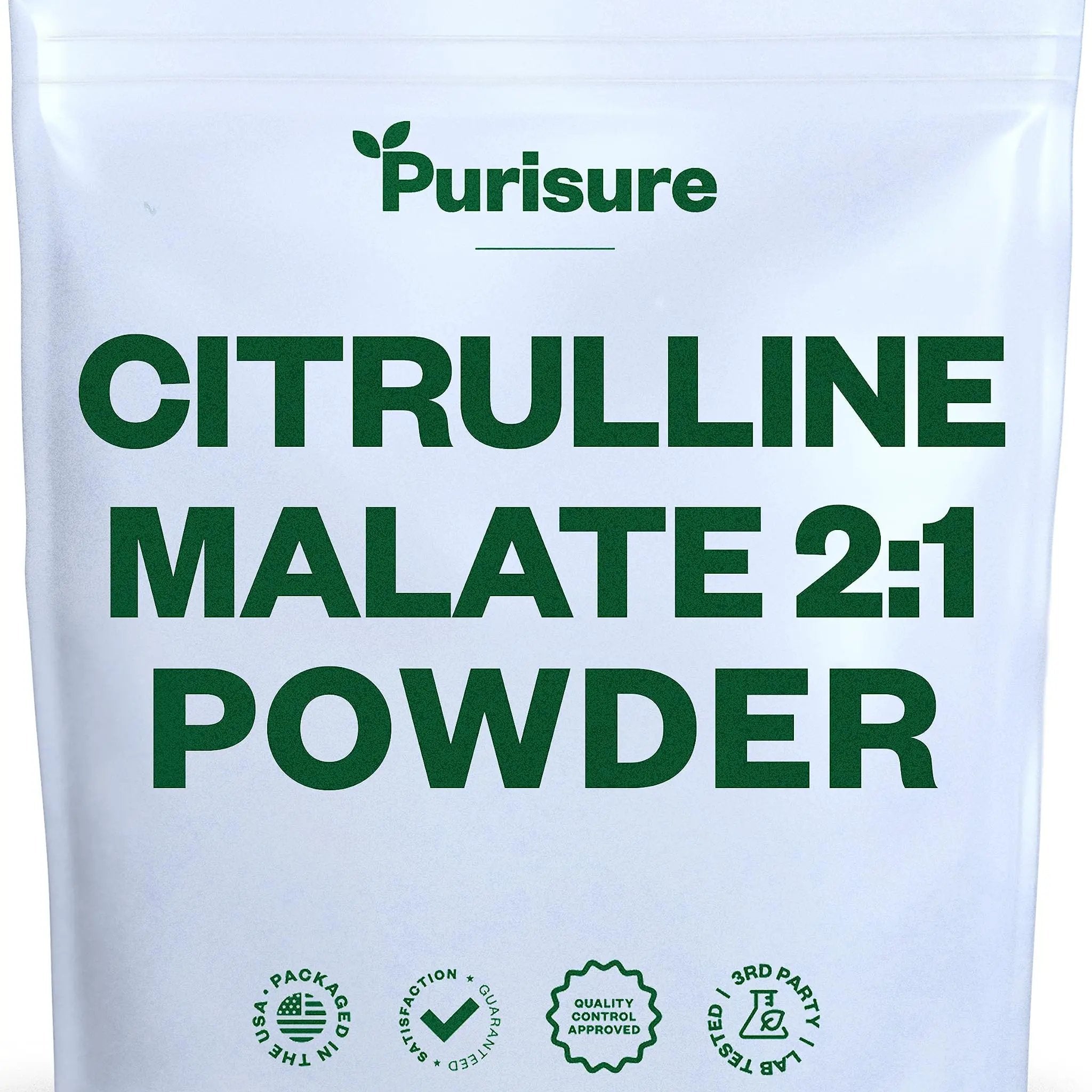 Purisure Citrulline Malate 2:1 Powder, 1 kg, Citrulline Supplement and Citrulline Nitrate