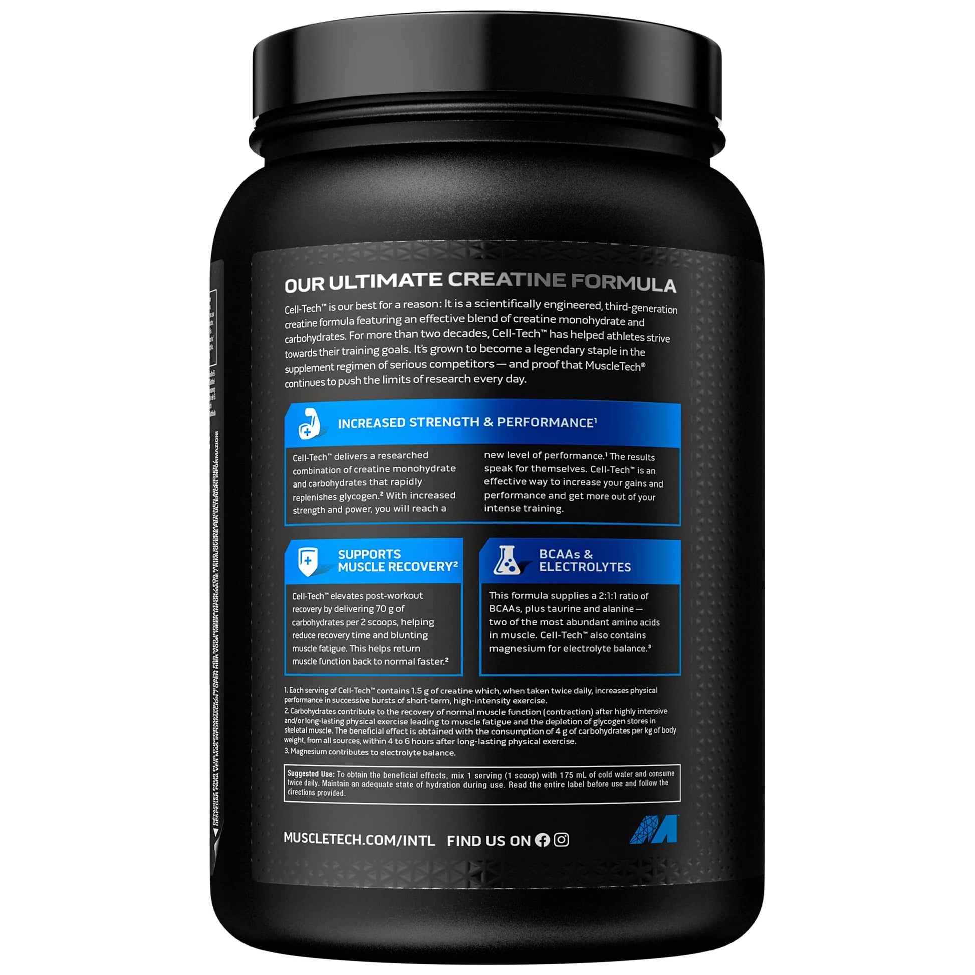 MuscleTech CellTech Creatine Monohydrate Powder, Post Workout Recovery Drink Muscletech