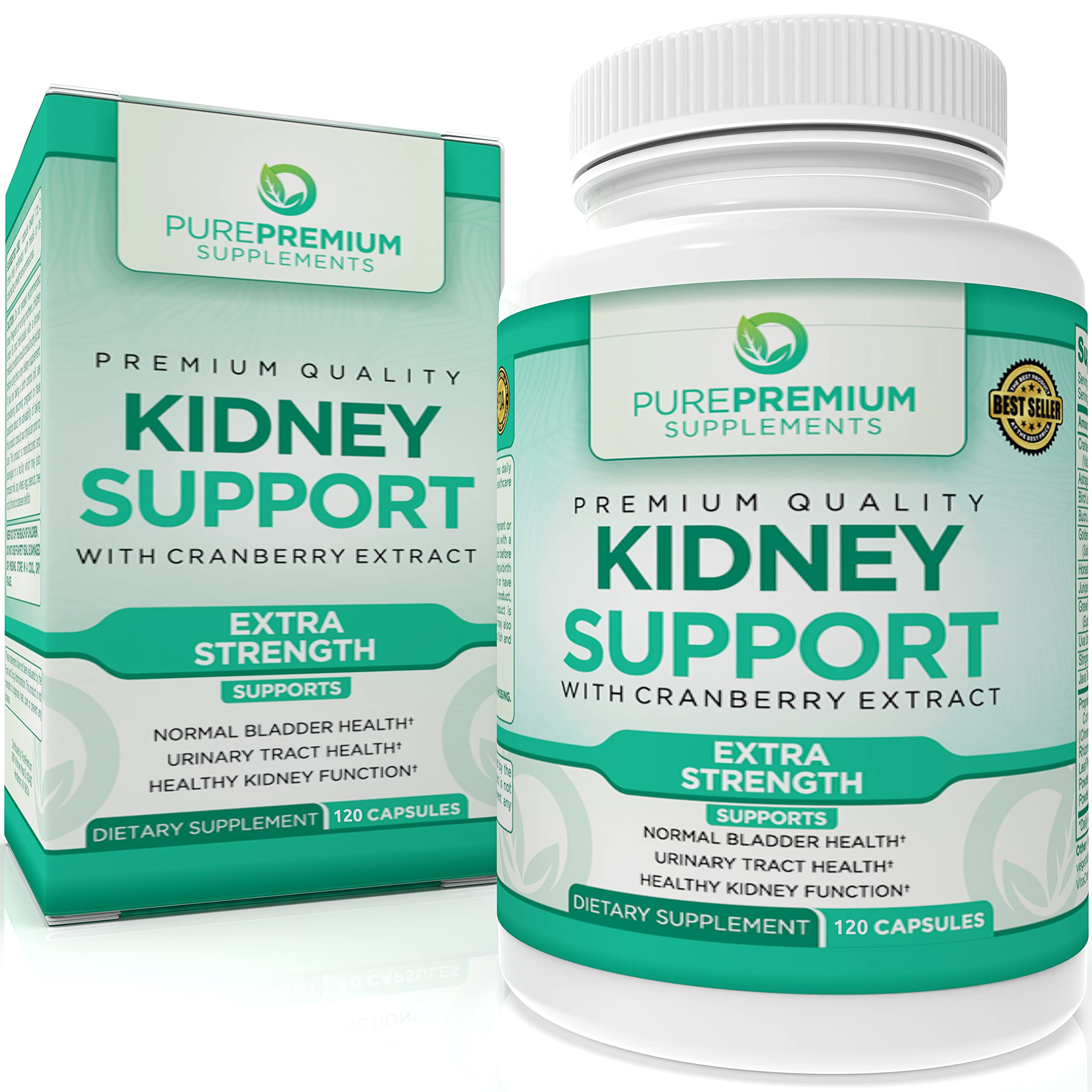 PurePremium Kidney Support Supplement for Men and Women - with Cranberry Extract 