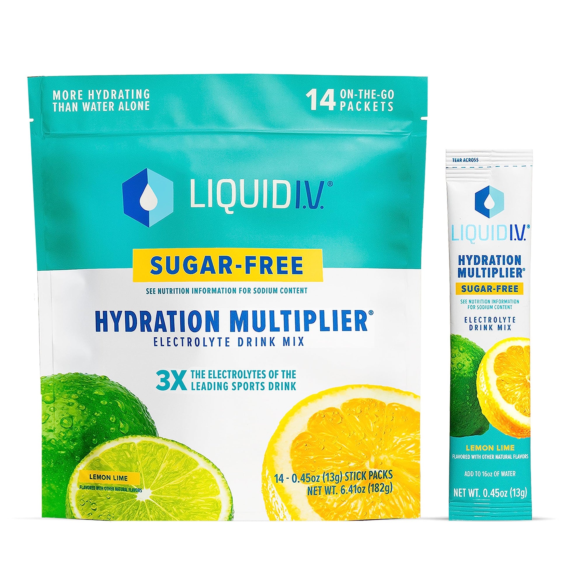 Liquid I.V. Sugar-Free Hydration Multiplier - Lemon Lime – Hydration Powder Packets  