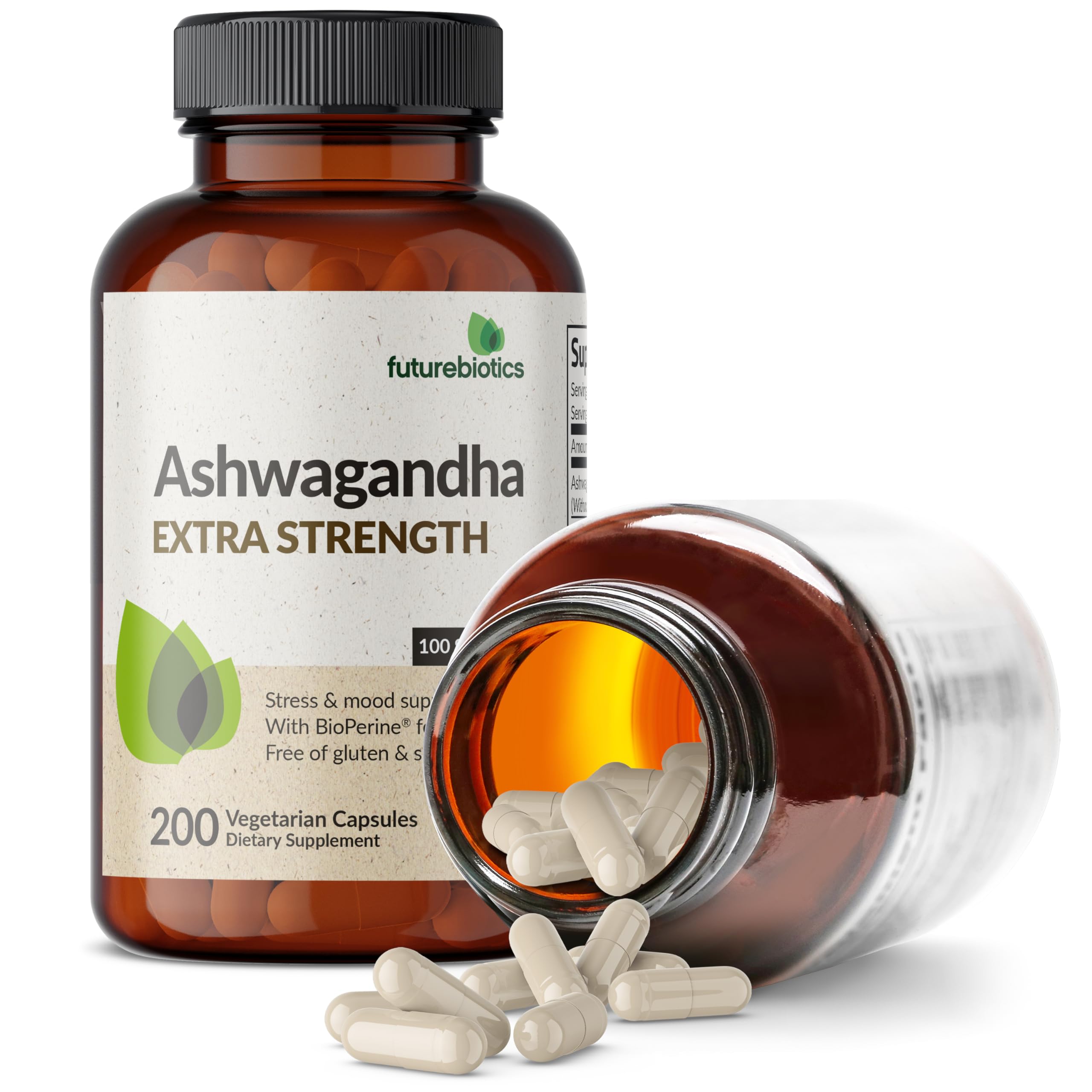 Futurebiotics Ashwagandha Extra Strength Stress & Mood Support with BioPerine Futurebiotics