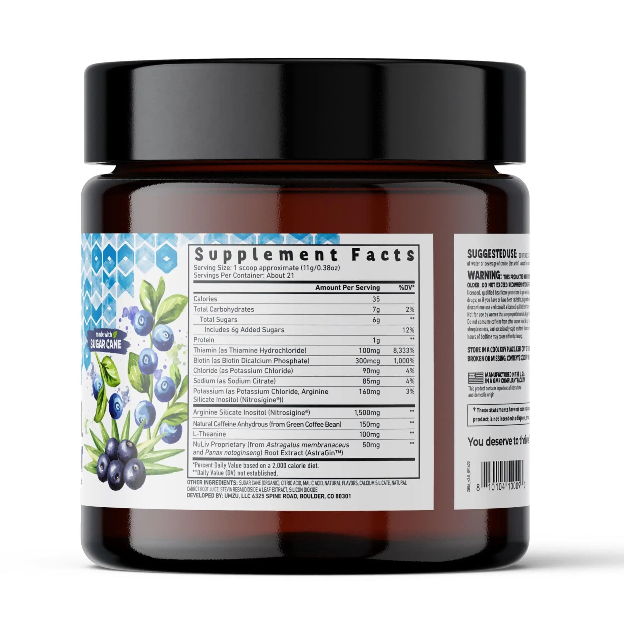 UMZU Zuum Pre-Workout Wild Blueberry Acai UMZU