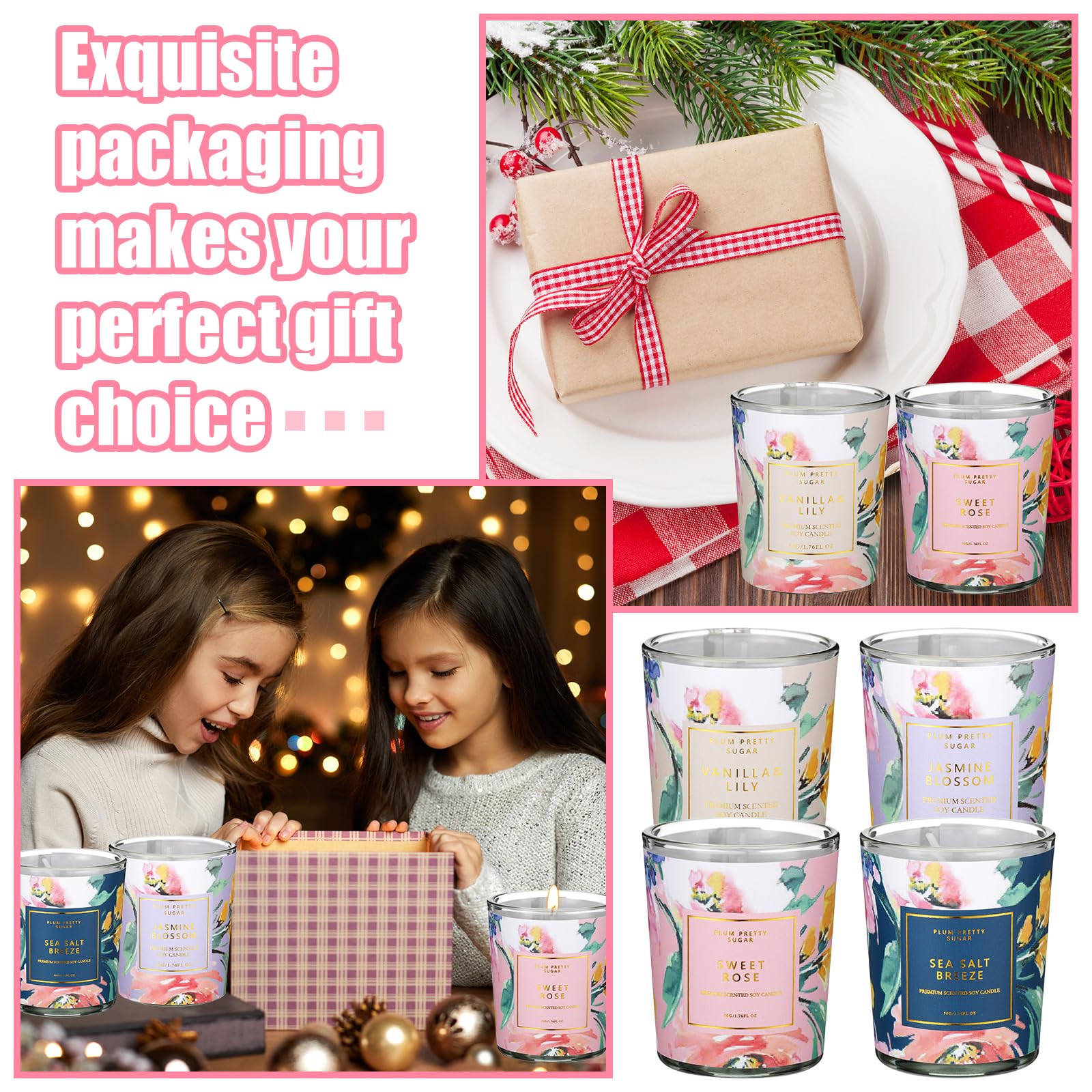 MTLEE 24 Pcs Candles for Home Scented Candle Gifts for Women Bulk 8 Long Lasting Aromatherapy Jar MTLEE