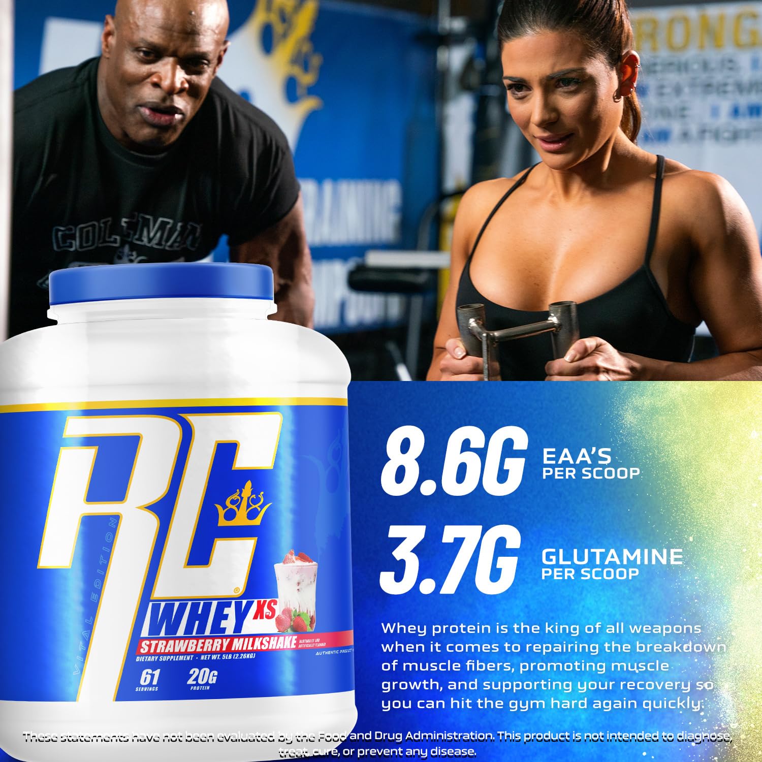 Ronnie Coleman Signature Series Whey XS Protein Powder, Pre Workout Shake Mix Ronnie Coleman Signature Series