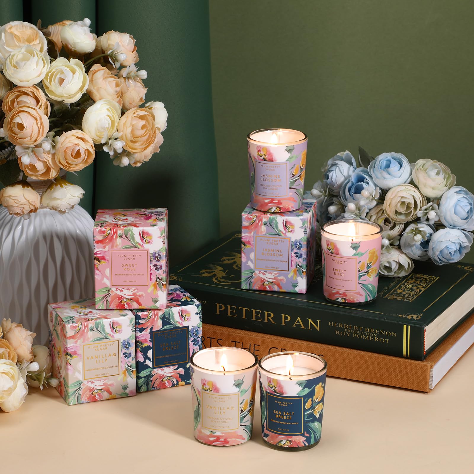 MTLEE 24 Pcs Candles for Home Scented Candle Gifts for Women Bulk 8 Long Lasting Aromatherapy Jar MTLEE