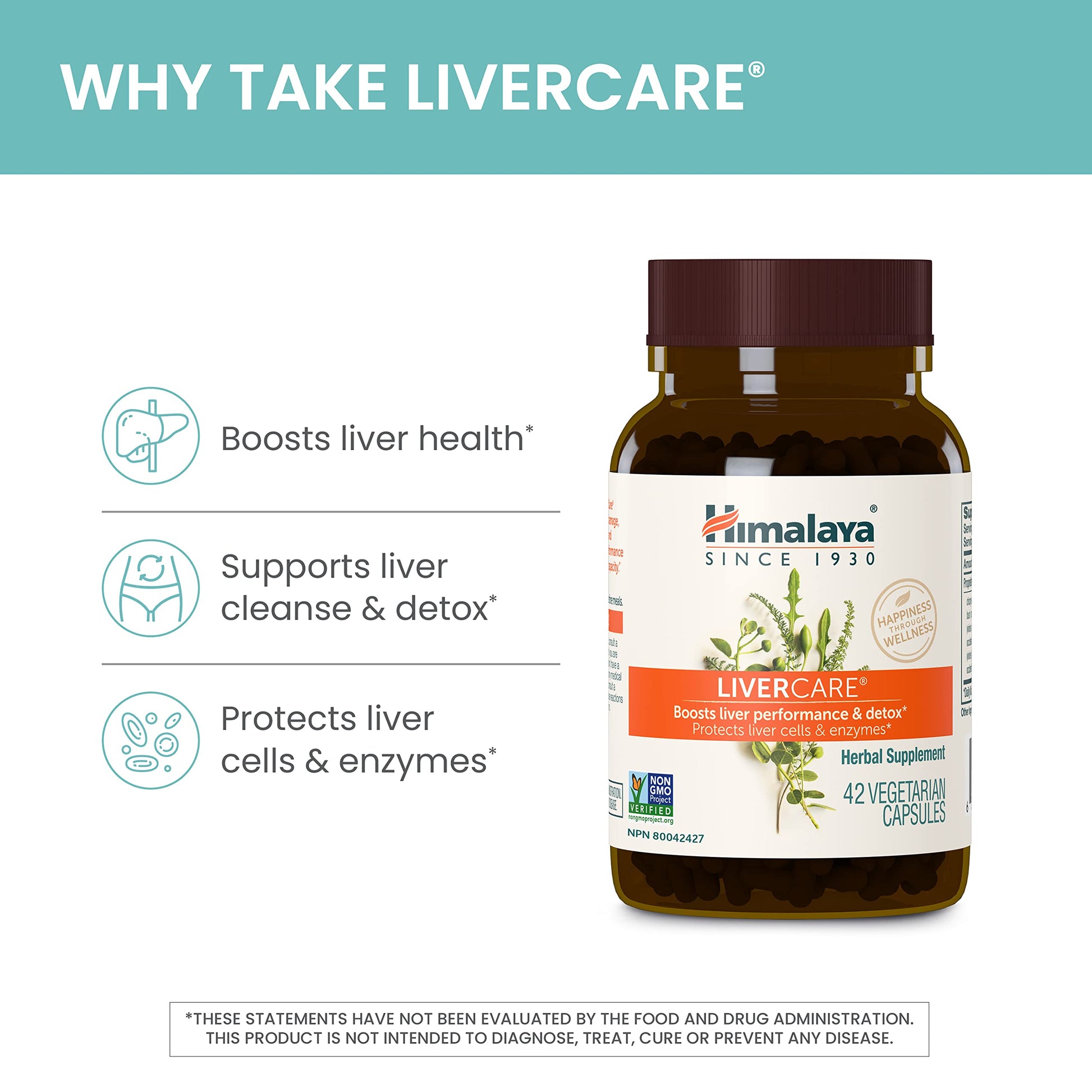 Himalaya LiverCare for Total Liver Support, Cleanse and Detox, Protects Cells & Enzymes Himalaya
