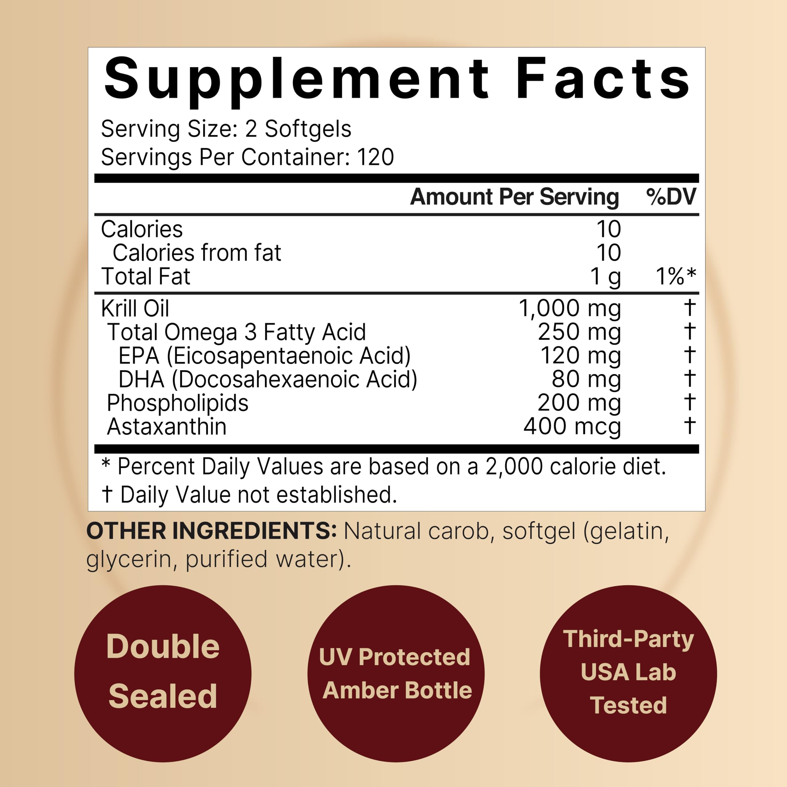 NatureBell Antarctic Krill Oil 1000mg Supplement, 240 Softgels, Natural Source of Omega-3 NatureBell