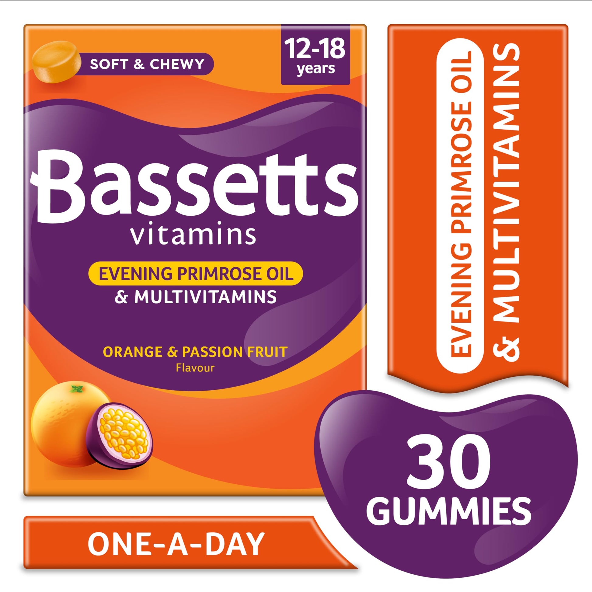 Bassetts Vitamins 12-18 EPO Orange & Passion Fruit 30's, 94.2 g, Orange and passionfruit Bassetts Vitamins