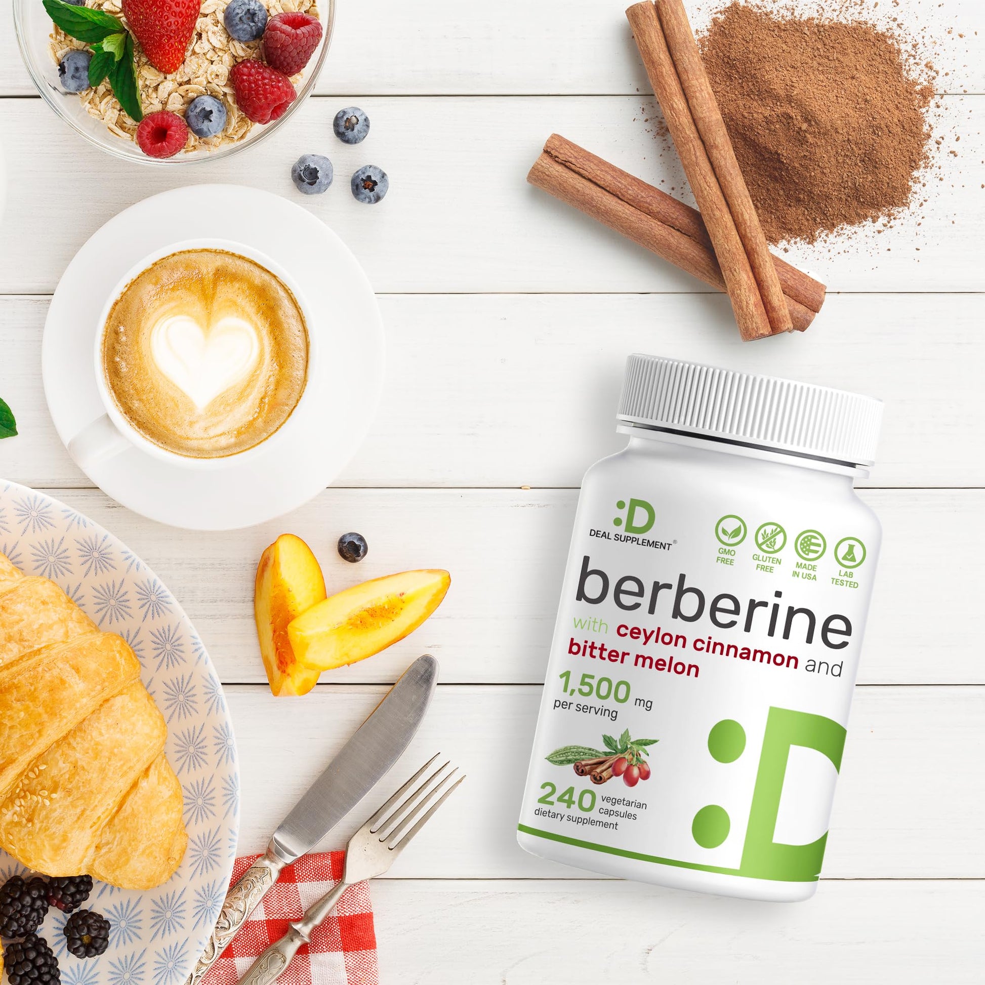 Berberine Supplement 500mg Per Capsule (1500mg Per Serving) | 240 Veggie Capsules DEAL SUPPLEMENT
