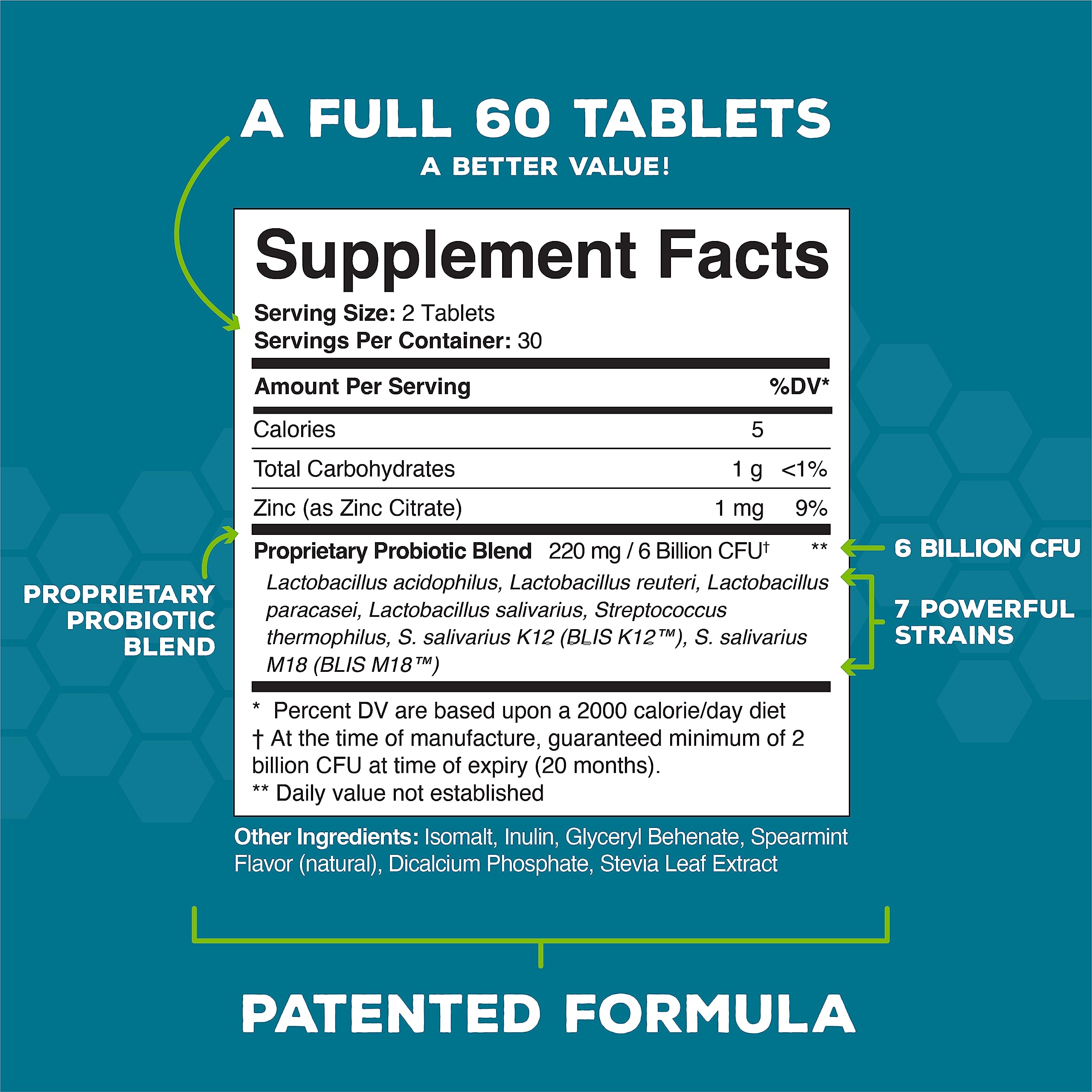 Oral Probiotics for Mouth Bad Breath Treatment for Adults: Dentist Formulated Advanced Great Oral Health