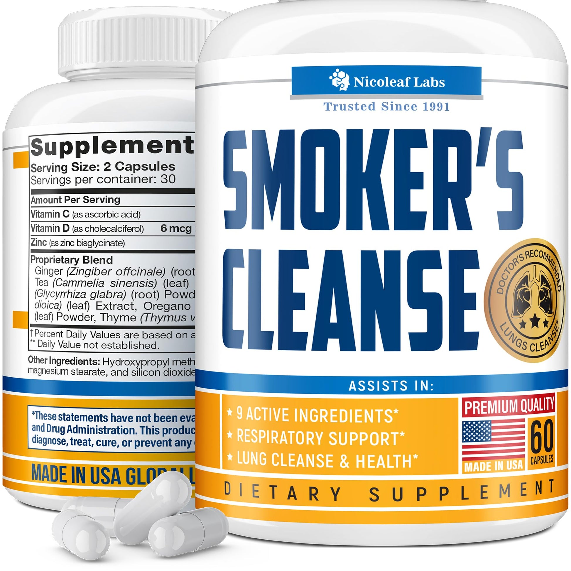 Smoker's Cleanse - Quit Smoking Aid & Respiratory Support - Made in USA NICOLEAF LABS