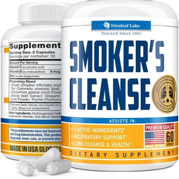 Smoker's Cleanse - Quit Smoking Aid & Respiratory Support - Made in USA NICOLEAF LABS