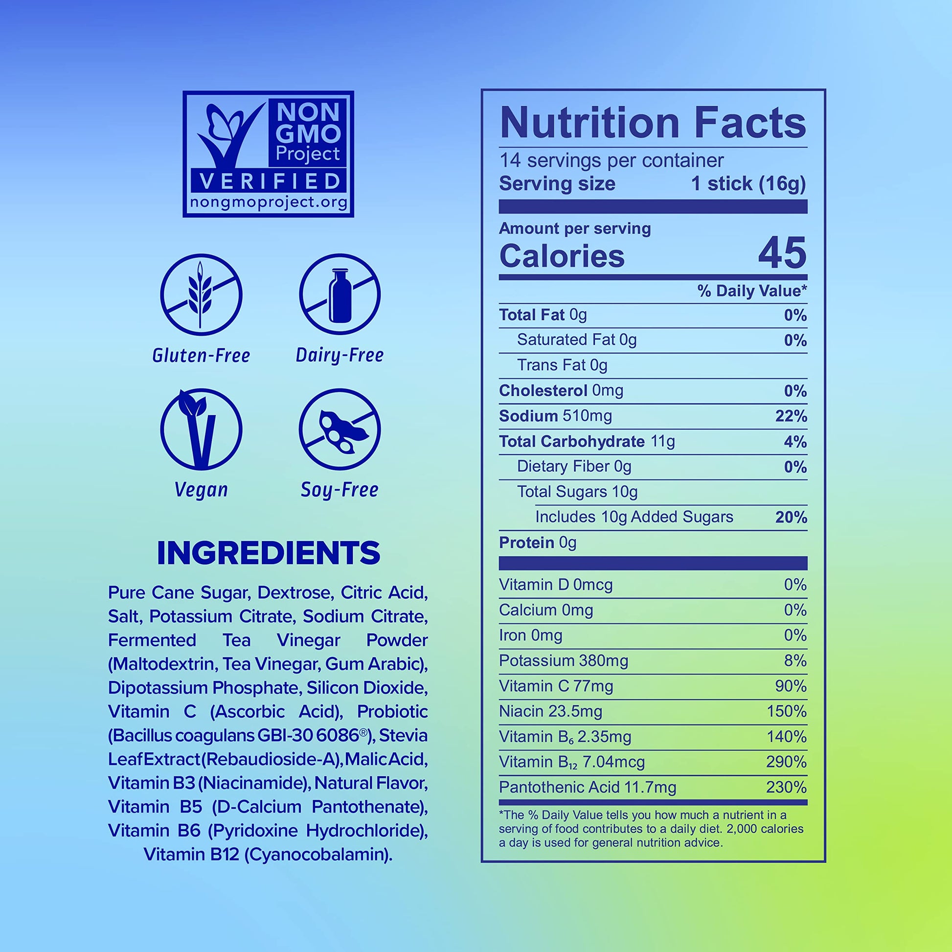 Liquid I.V. Hydration Multiplier + Probiotic Kombucha - Tart Green Apple - Hydration Powder Liquid I.V.