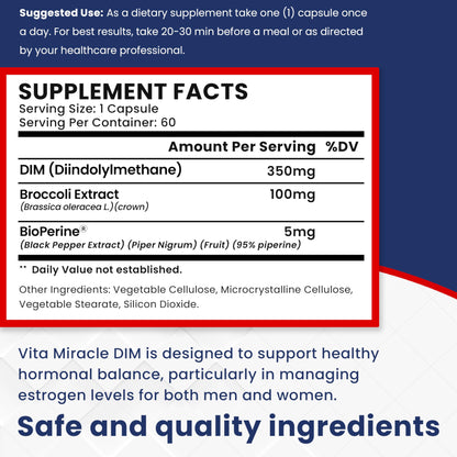 DIM Supplement for Women and Men - 350mg Estrogen Metabolism Complex