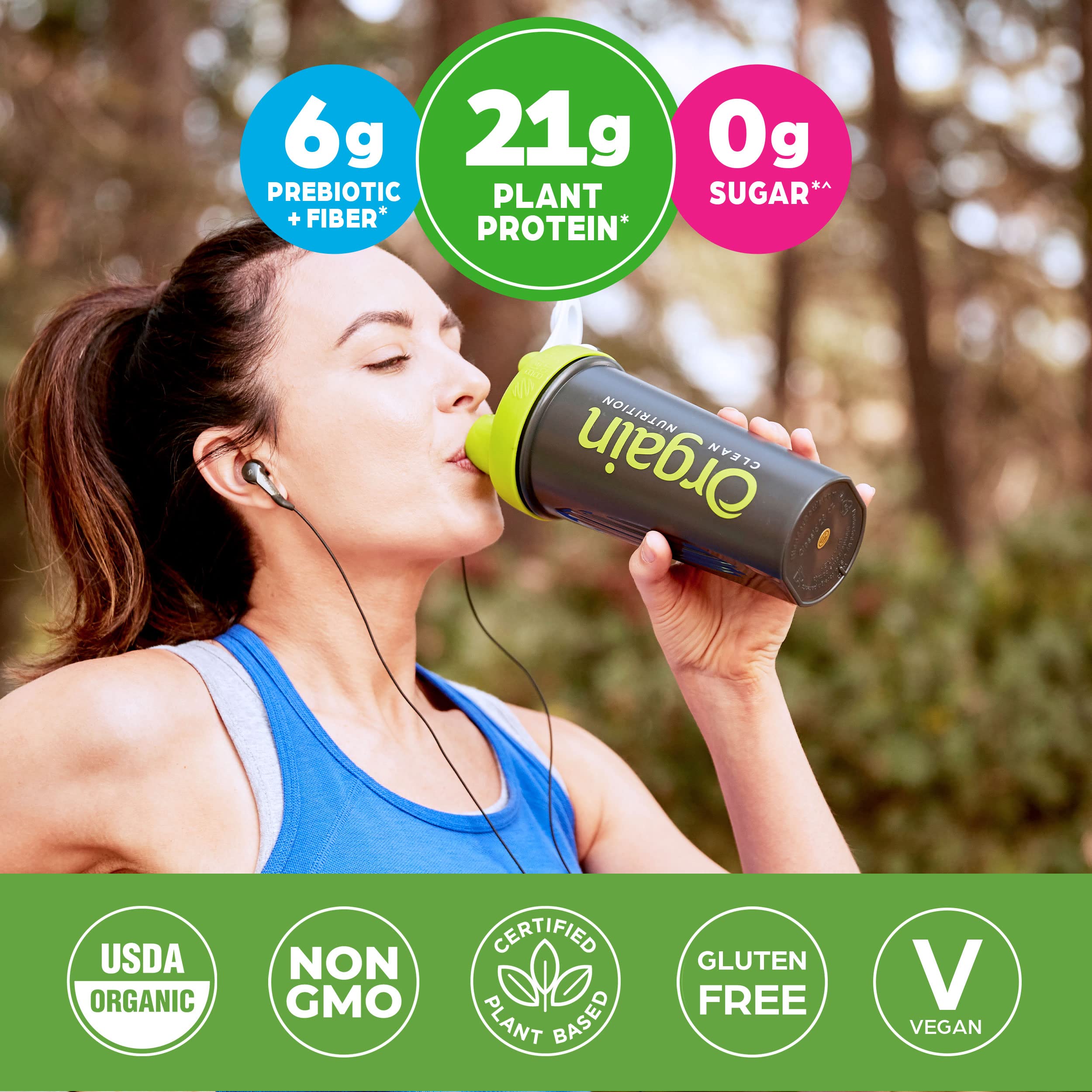 Orgain Organic Vegan Protein Powder, Chocolate Fudge - 21g Plant Based Protein, Gluten Orgain