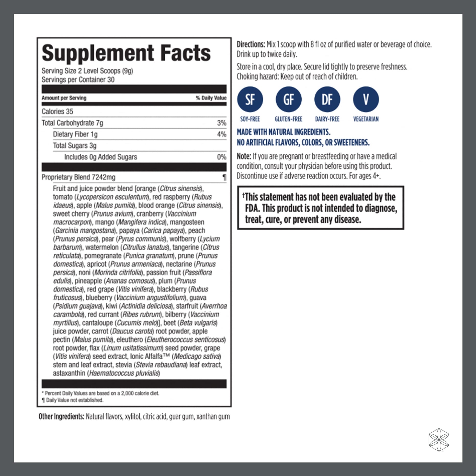 Isagenix Fruits - Phytonutrient & Superfruits Drink Mix - Health Support Supplement Isagenix