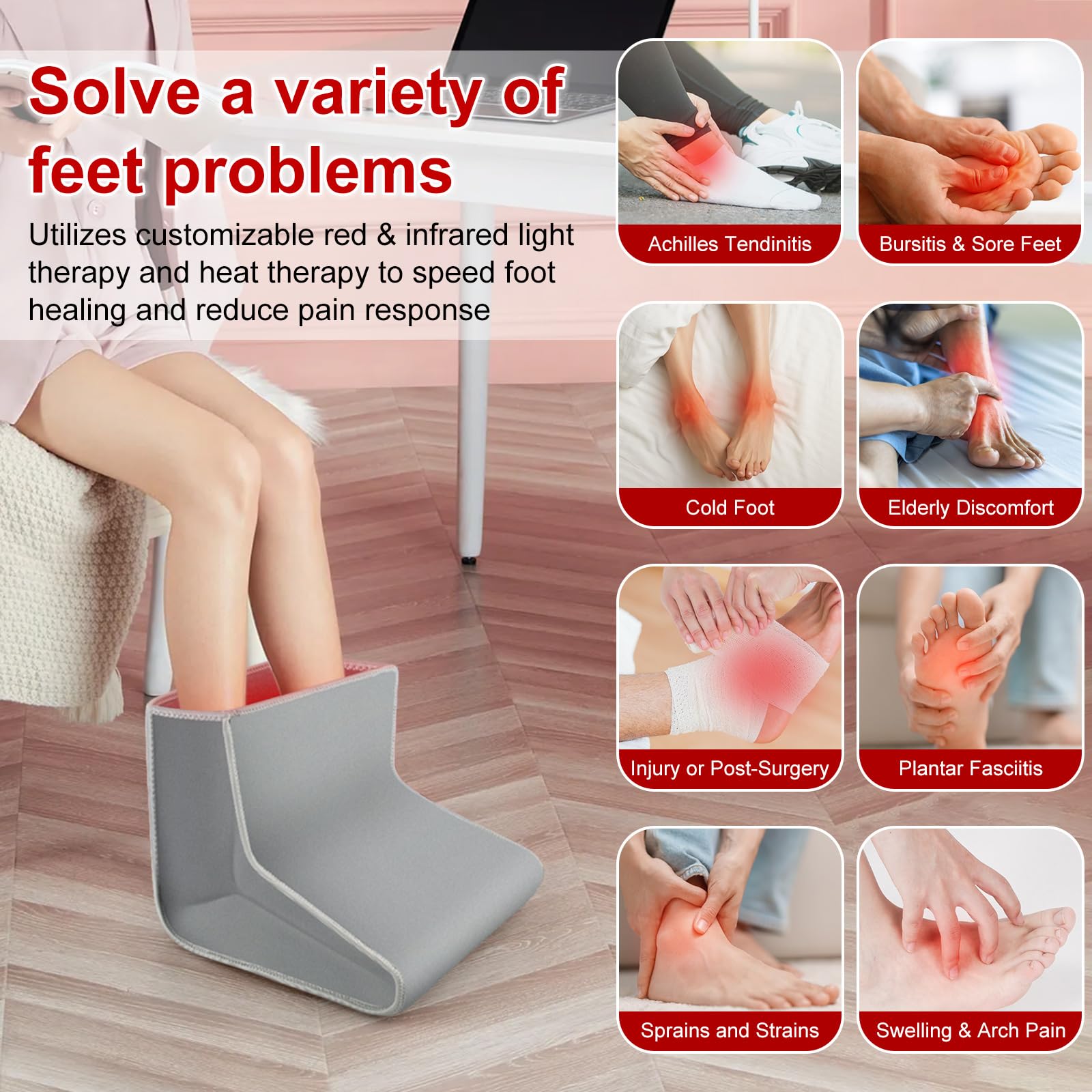 Red Light Therapy Boot for Feet, Infrared Light Therapy Slipper for Perfect Foot Care, Ideal for Ankle Rutollmit