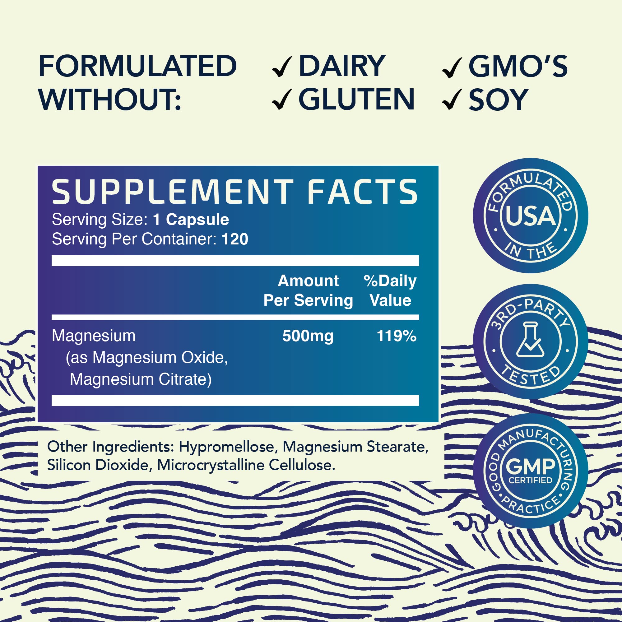 Magnesium Citrate Complex | 500 MG | High Absorption Formula | Calm, Relaxation Nobi Nutrition