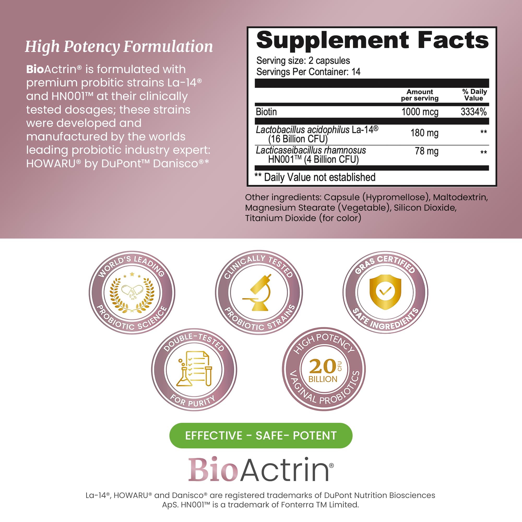 Bioactrin Vaginal Probiotics for Women - Formulated Bacterial Vaginosis Treatment, Yeast Infection SIGNIFY NATURE