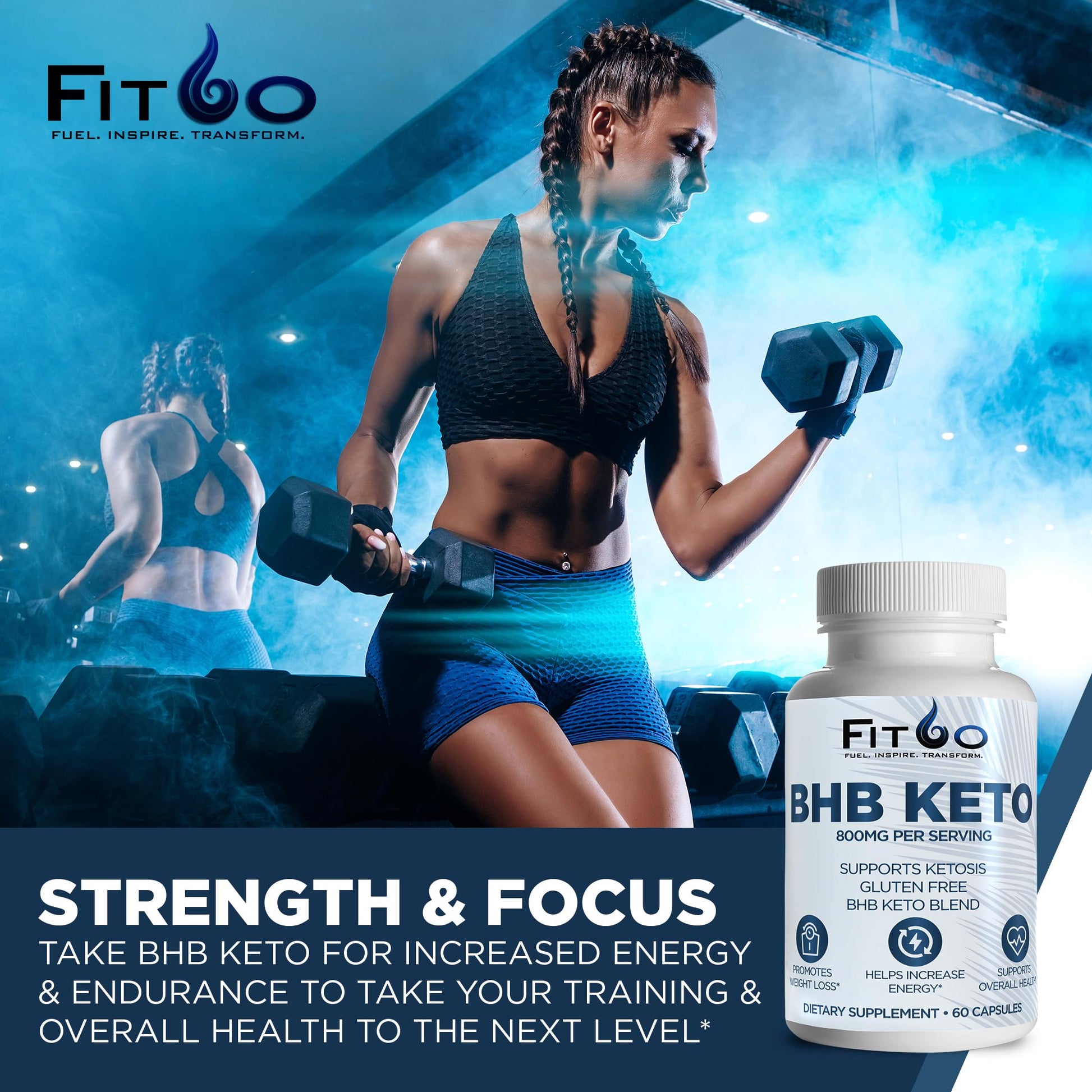 FIT60 Keto Diet Pills for Men & Women - Boost Energy and Mental Clarity for Enhanced Focus FIT60