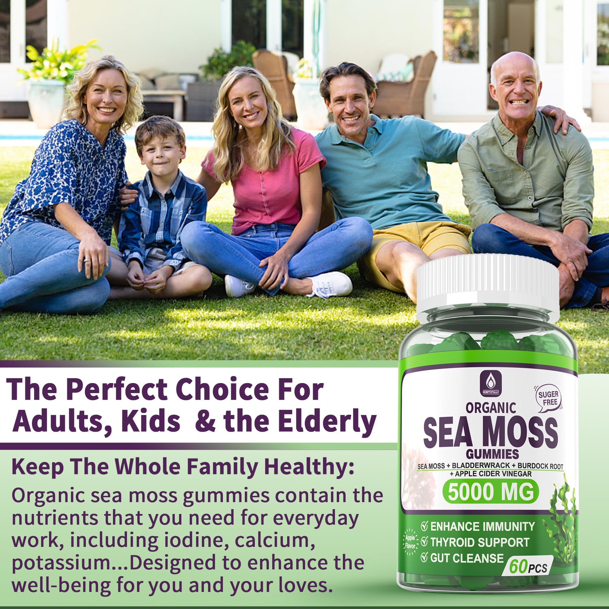 Sea Moss Supplement 5000mg, Sugar Free Sea Moss Gummies, Irish Sea Moss EnvyDeal