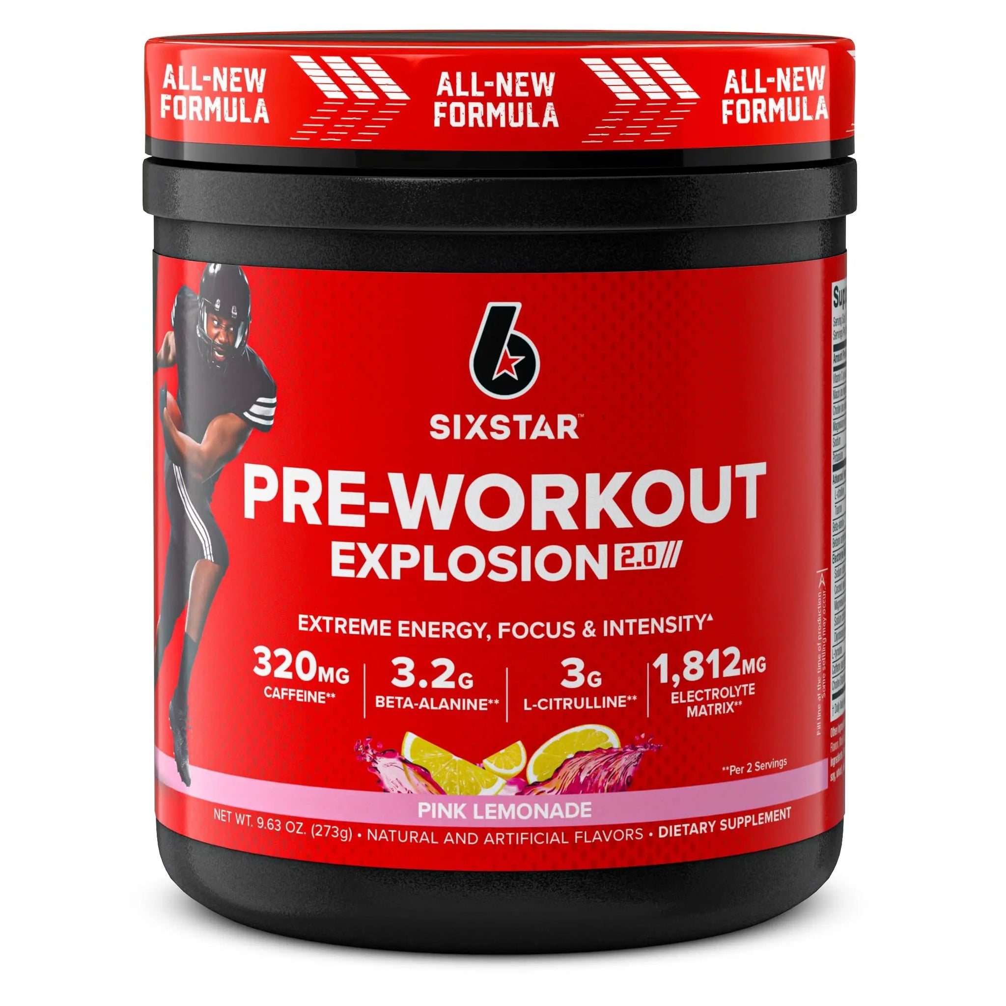 Six Star Pre-Workout Explosion 2.0 Pink Lemonade - Pre-Workout Powder, Explosive Energy