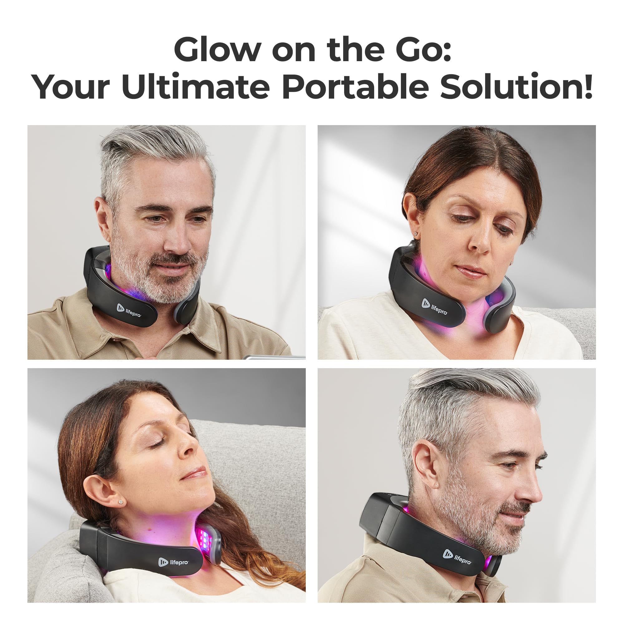 Lifepro Red Light Therapy for Neck - Compact & Rechargeable Red Light Therapy Device- On-The-Go