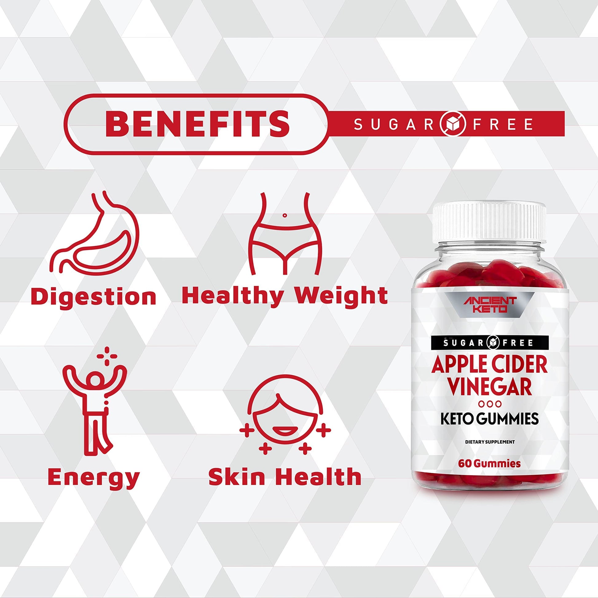 Ancient Keto Sugar Free Keto ACV Gummies, Apple Cider Vinegar Gummy Ancient Keto