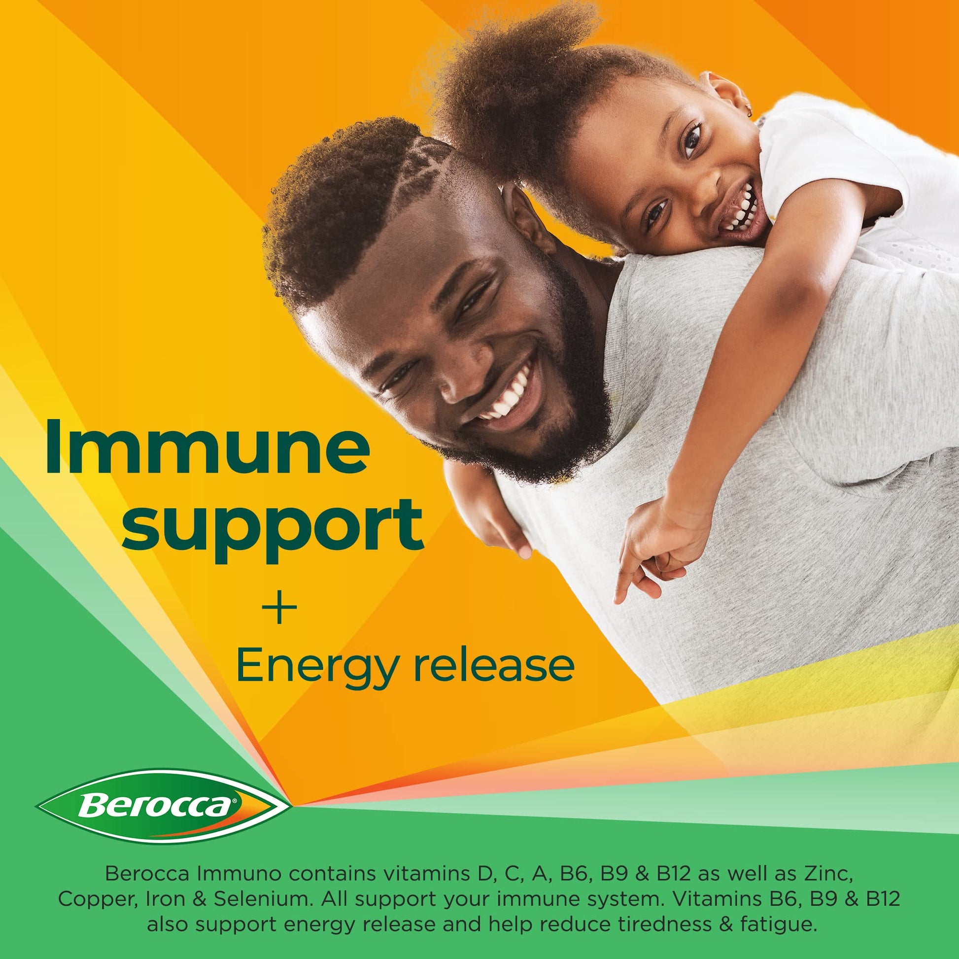 Berocca Immuno Effervescent Tablets, 11 Vitamins and Minerals, Including Vitamins D, C Berocca