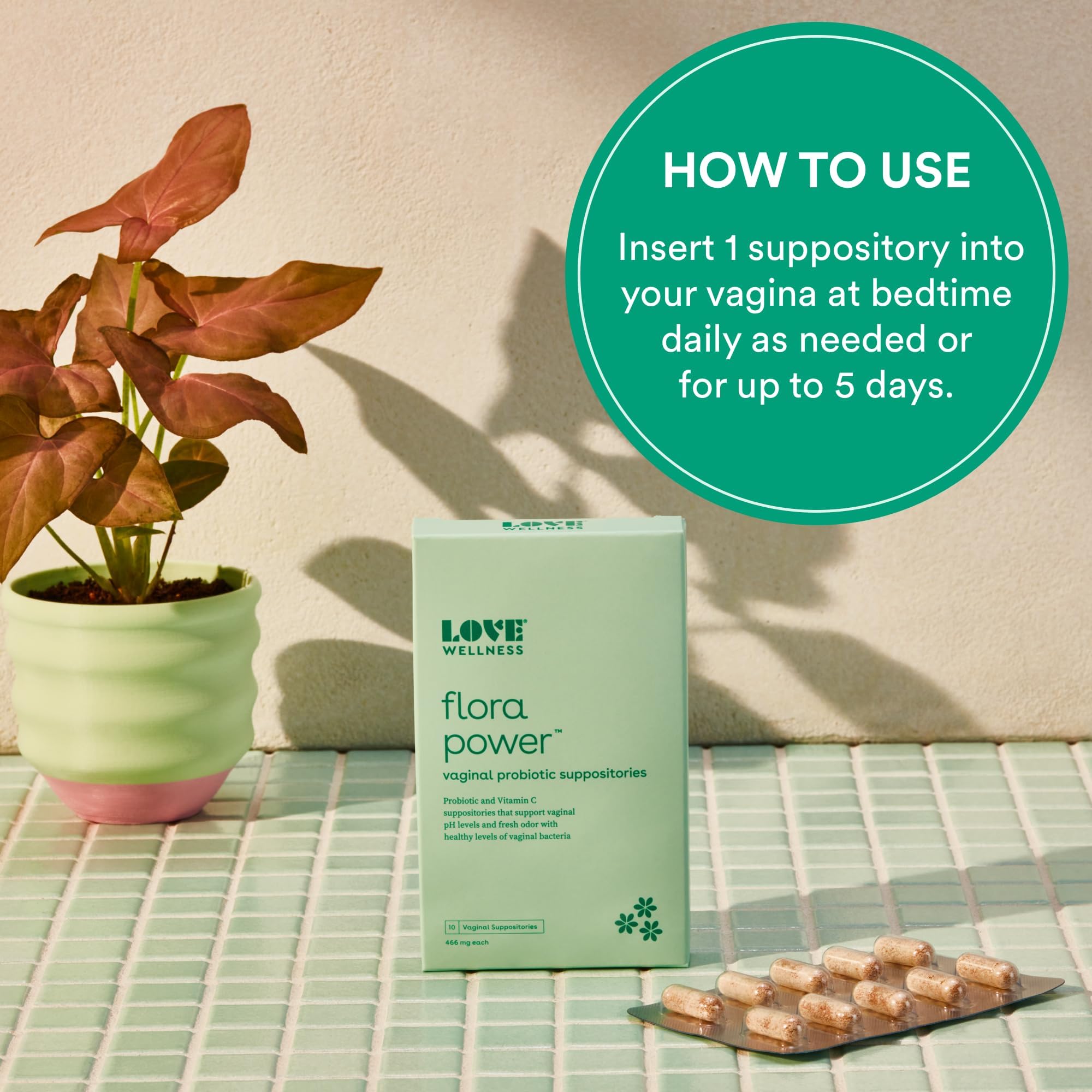 Love Wellness Flora Power & Good Girl Probiotics | Vaginal Suppositories & Prebiotics for Women Love Wellness