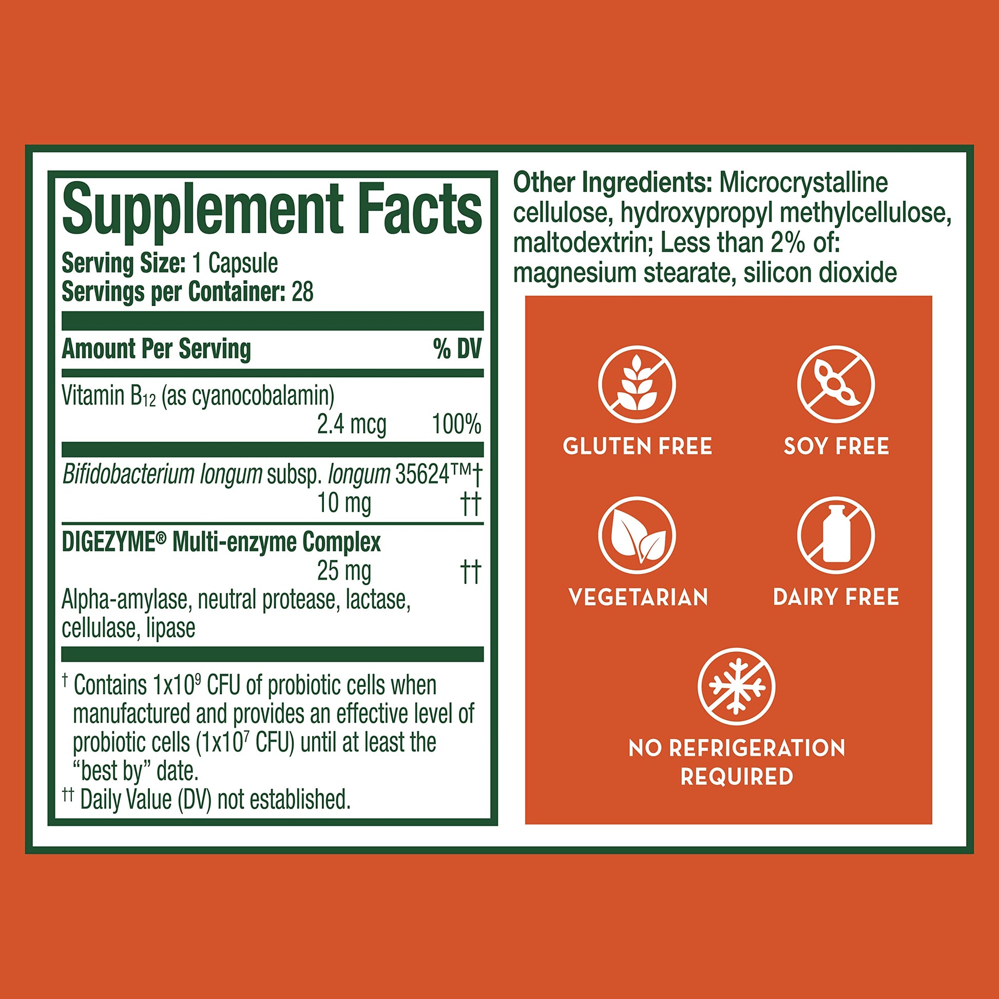 Align Probiotic Bloating Relief + Food Digestion, Probiotics, 28 Capsules Align