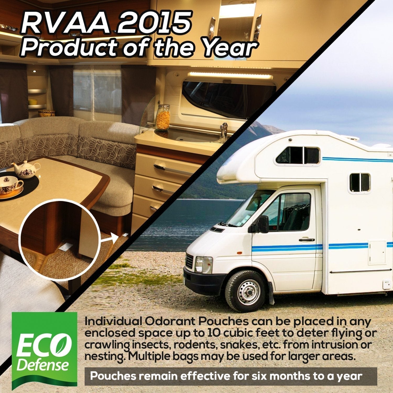 Eco Defense Pest Control Pouches - All Natural - Repels Rodents, Spiders Eco Defense