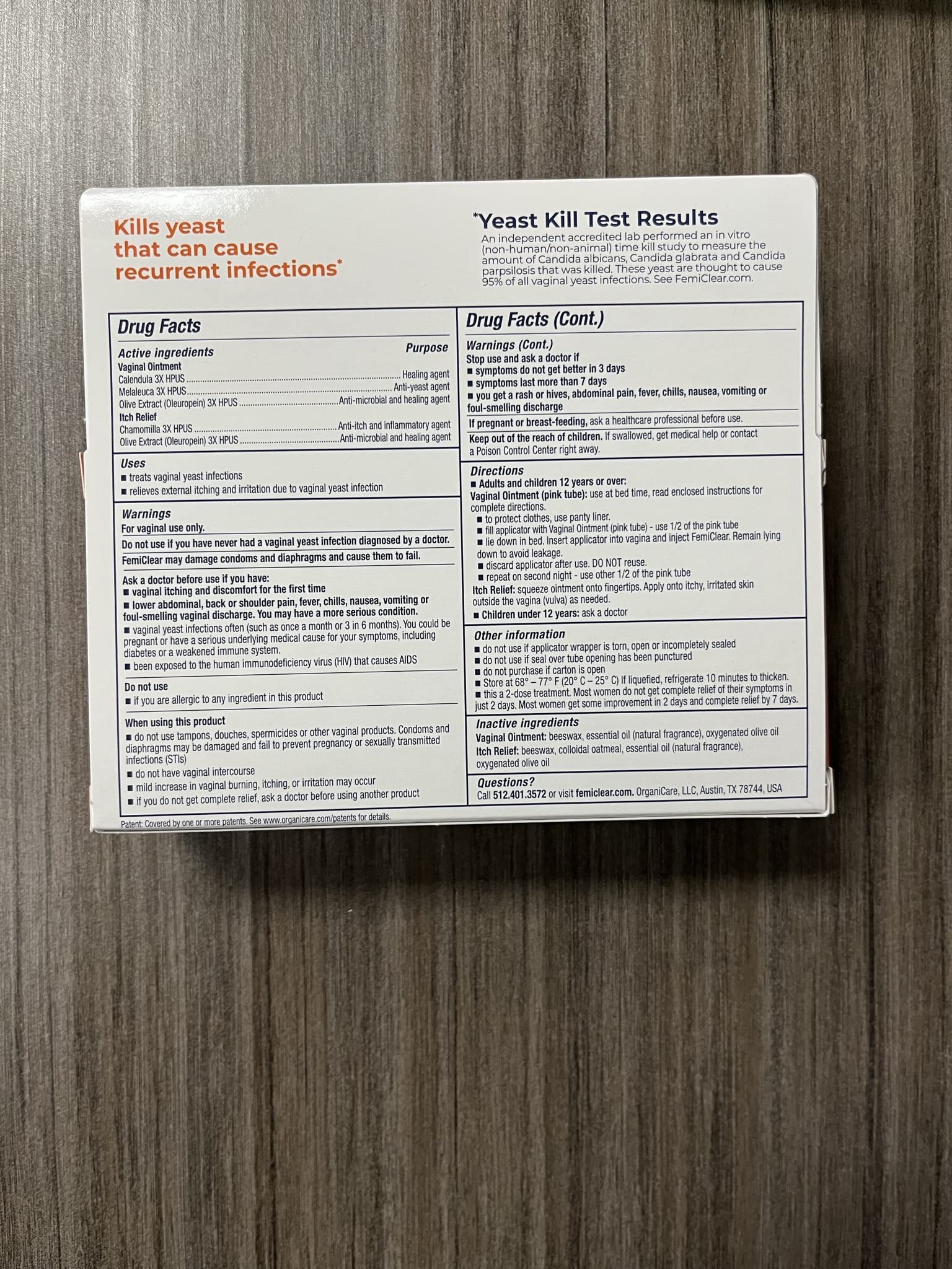 FemiClear 2-Day Dose Yeast Infection Treatment for Women and Soothing Feminine Wash, External Anti-Itch Ointment FemiClear