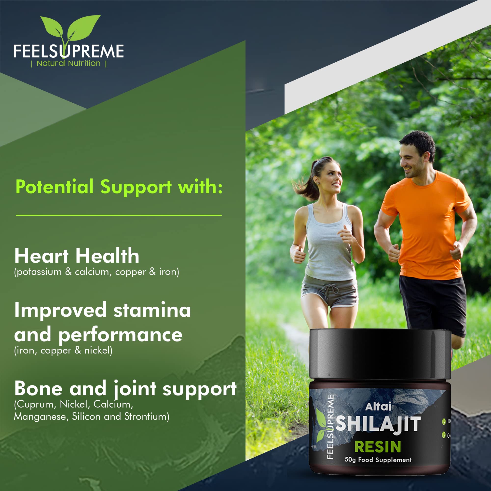 Natural Black Altai Shilajit Resin Large (50g) Pot | 100% Pure Additive Free | 80 Trace Feel Supreme