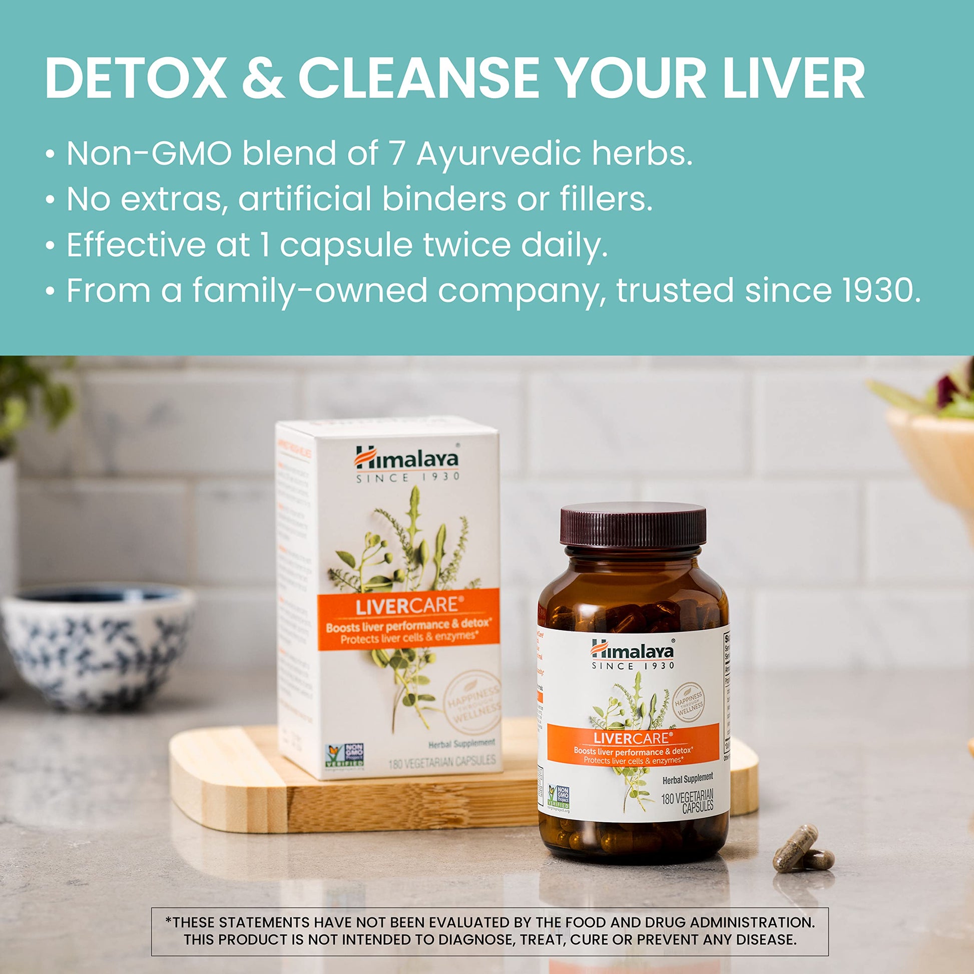 Himalaya LiverCare for Total Liver Support, Cleanse and Detox, Protects Cells & Enzymes Himalaya