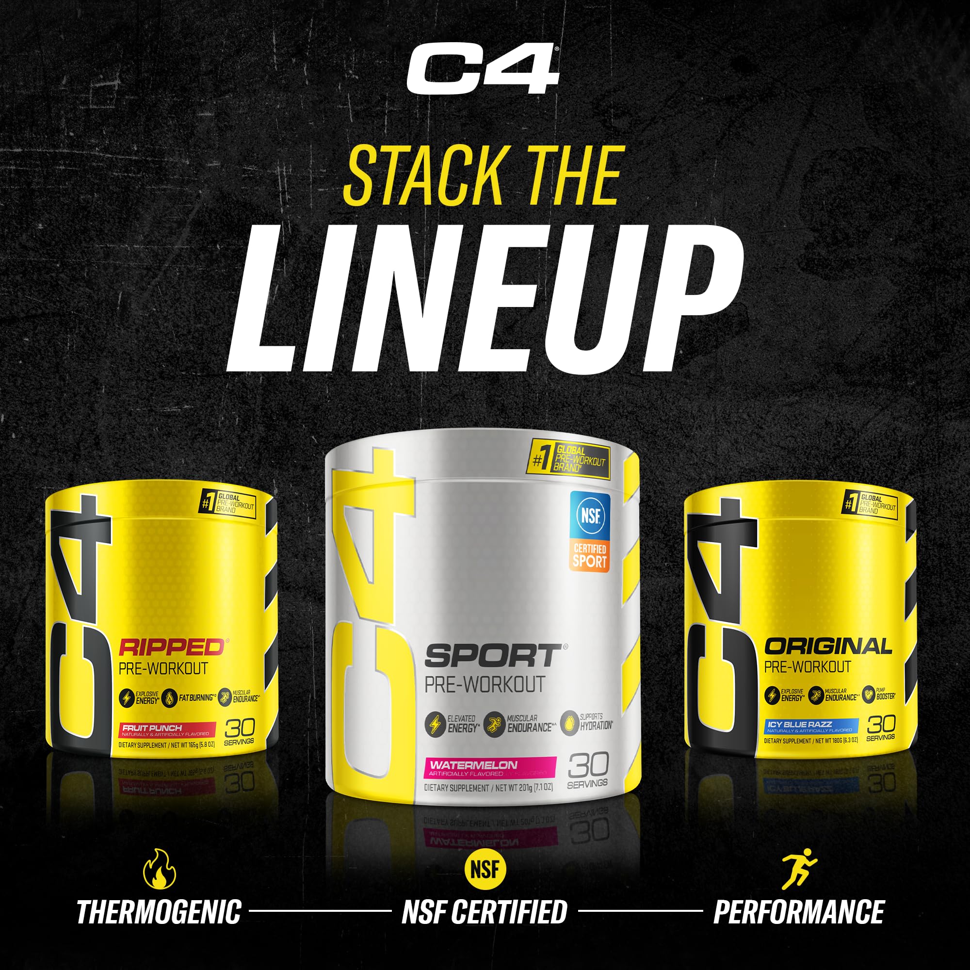 Cellucor C4 Original Pre Workout Powder Strawberry Watermelon Ice Sugar Free Preworkou Cellucor