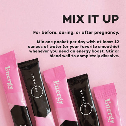 Premama Prenatal Vitamin Energy Boost Drink Mix & Prenatal Support Bundle, Omega 3, B Vitamins