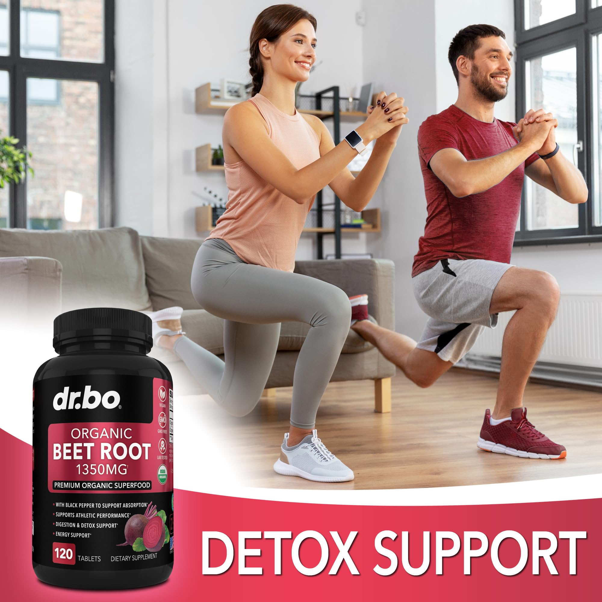 Organic Beet Root Capsules Supplements - 1350mg Beetroot Powder Extract Pills, Organic DR. BO